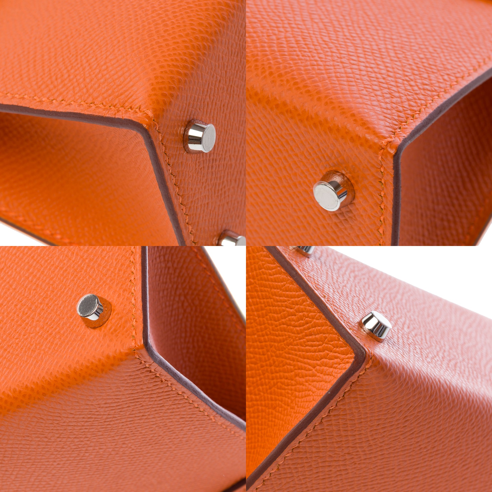 Sac HERMES Kelly Mini en Cuir Orange - 103285