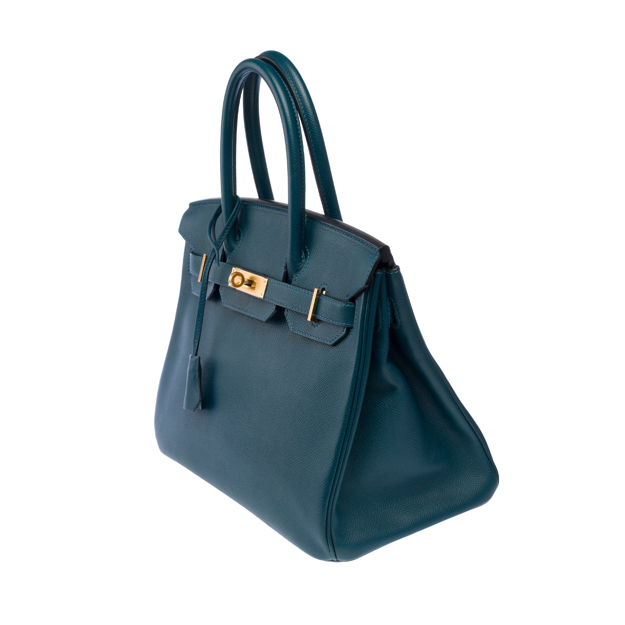 Sac HERMES Birkin 30 en Cuir Bleu - 103296