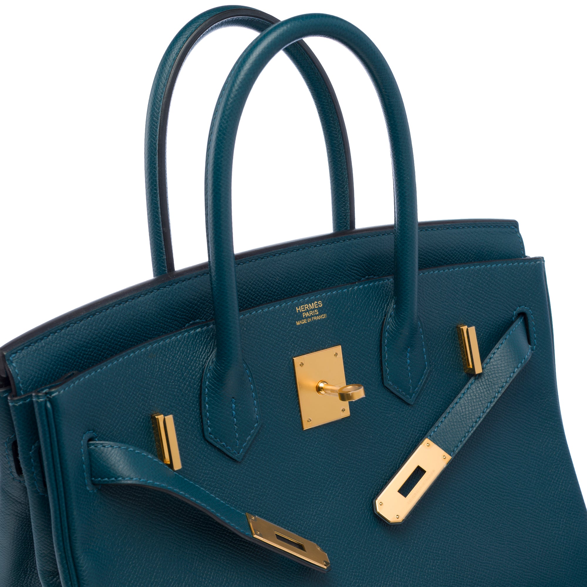 Sac HERMES Birkin 30 en Cuir Bleu - 103296
