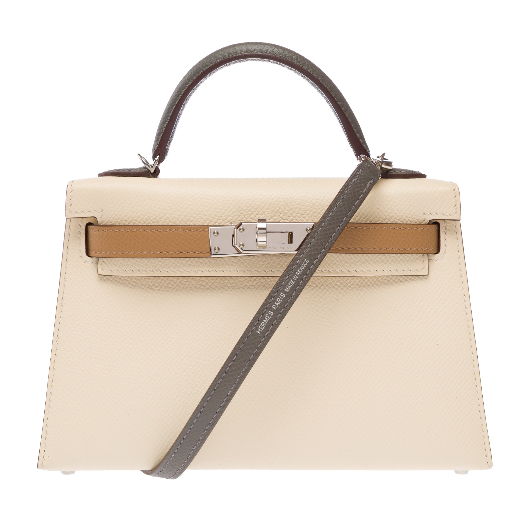 Sac HERMES Kelly Mini en Cuir Beige - 103281