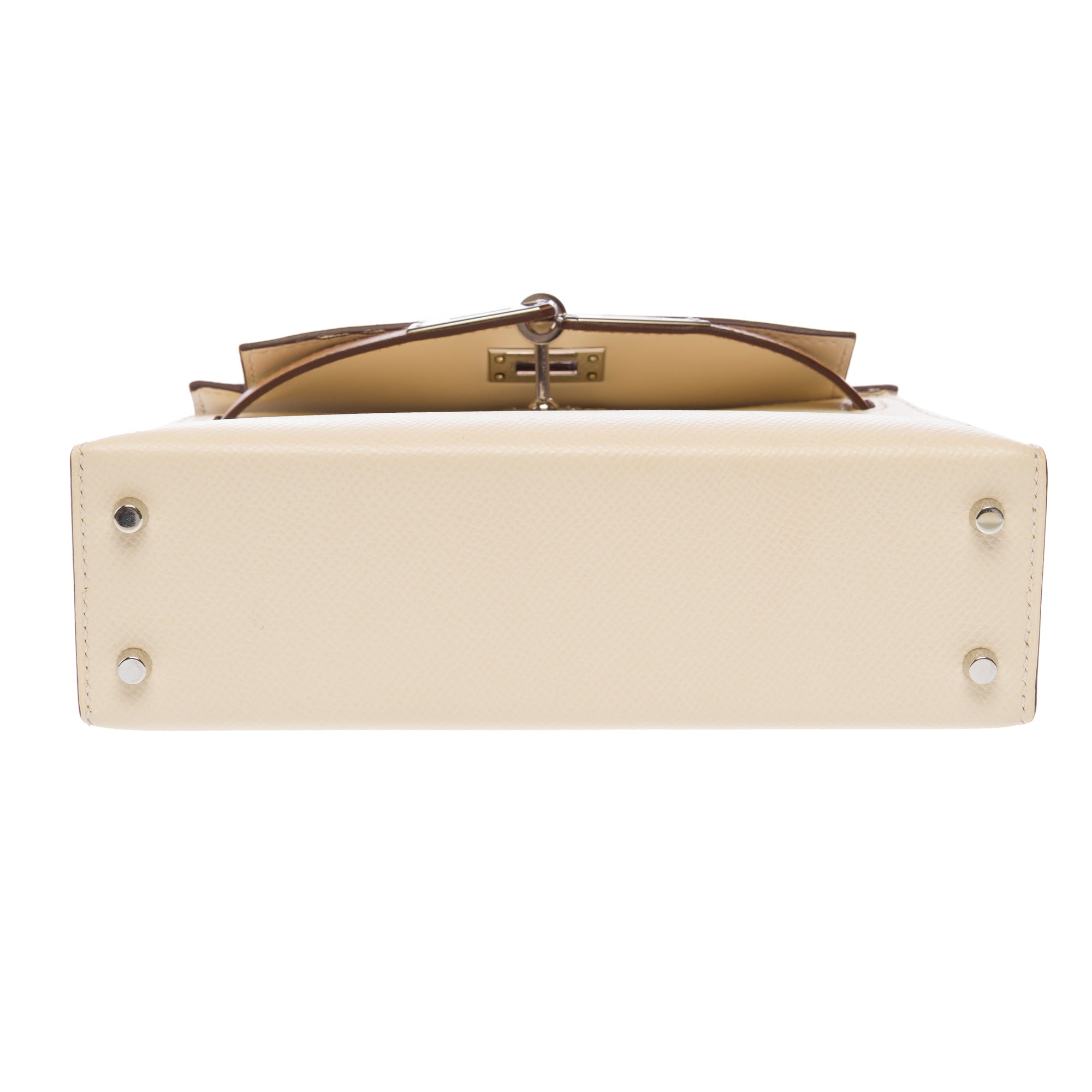 Sac HERMES Kelly Mini en Cuir Beige - 103281