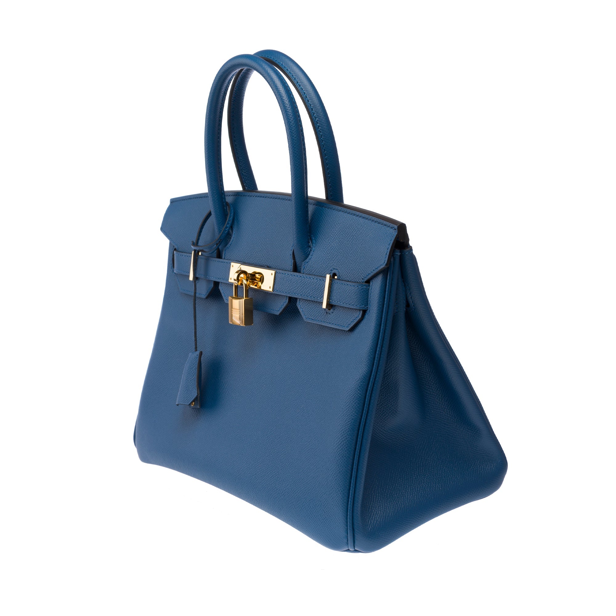 Sac HERMES Birkin 30 en Cuir Bleu - 103302