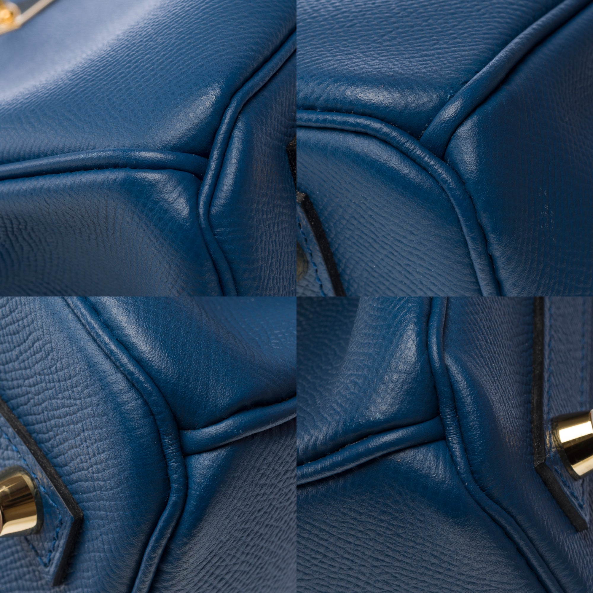 Sac HERMES Birkin 30 en Cuir Bleu - 103302