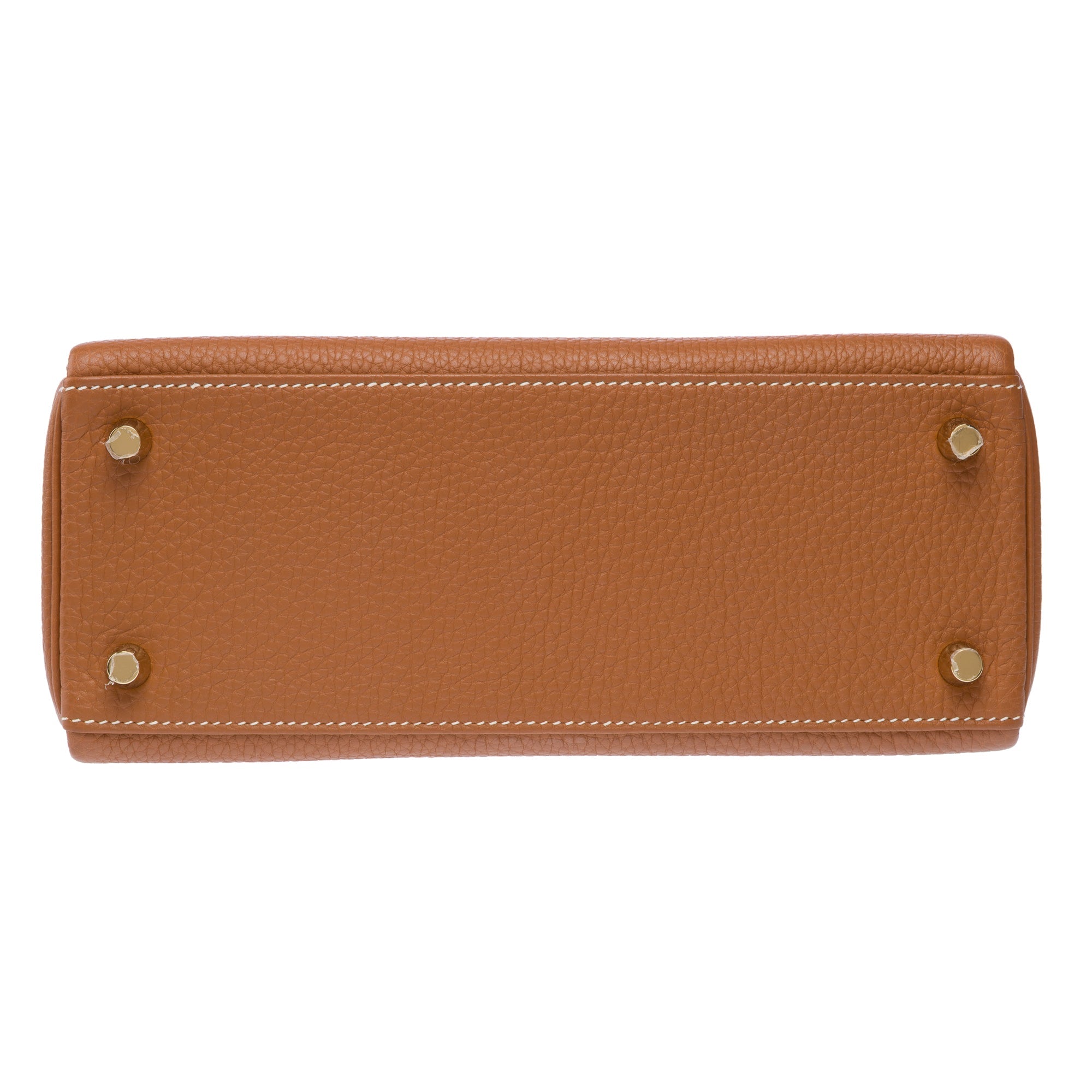 Sac HERMES Kelly 25 en Cuir Doré - 103311
