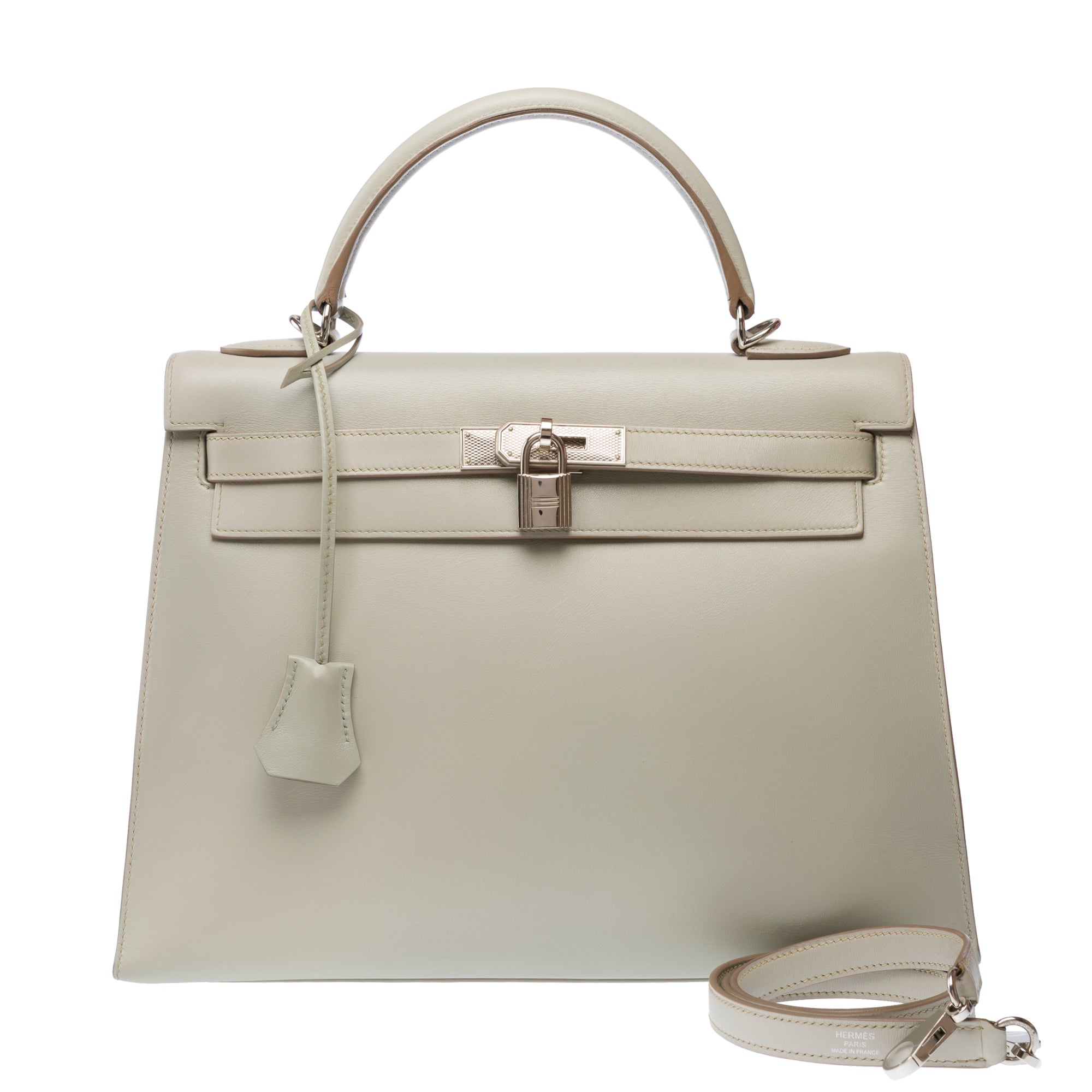 Sac HERMES Kelly 32 en Cuir Gris - 103303