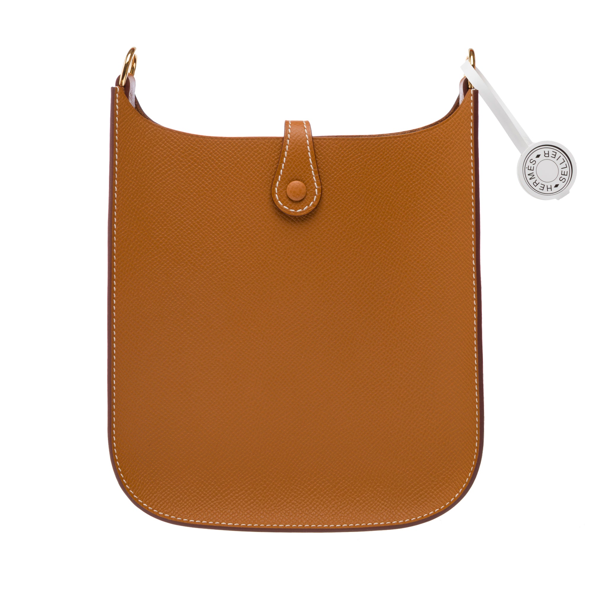 Sac HERMES Mini Evelyne en Cuir Doré - 103322