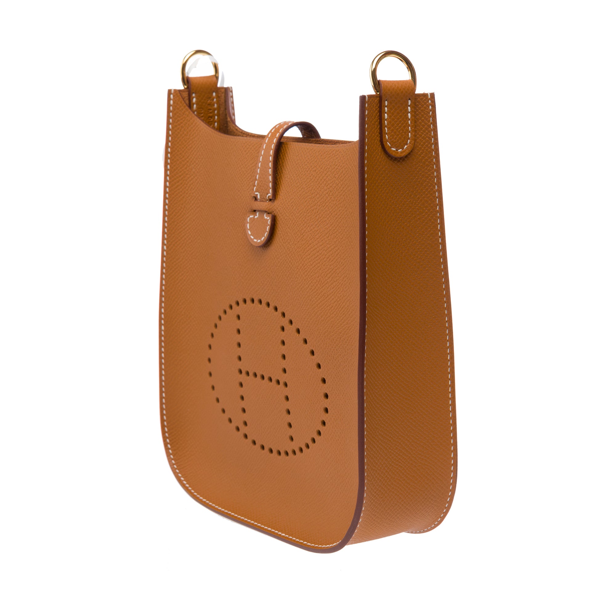 Sac HERMES Mini Evelyne en Cuir Doré - 103322