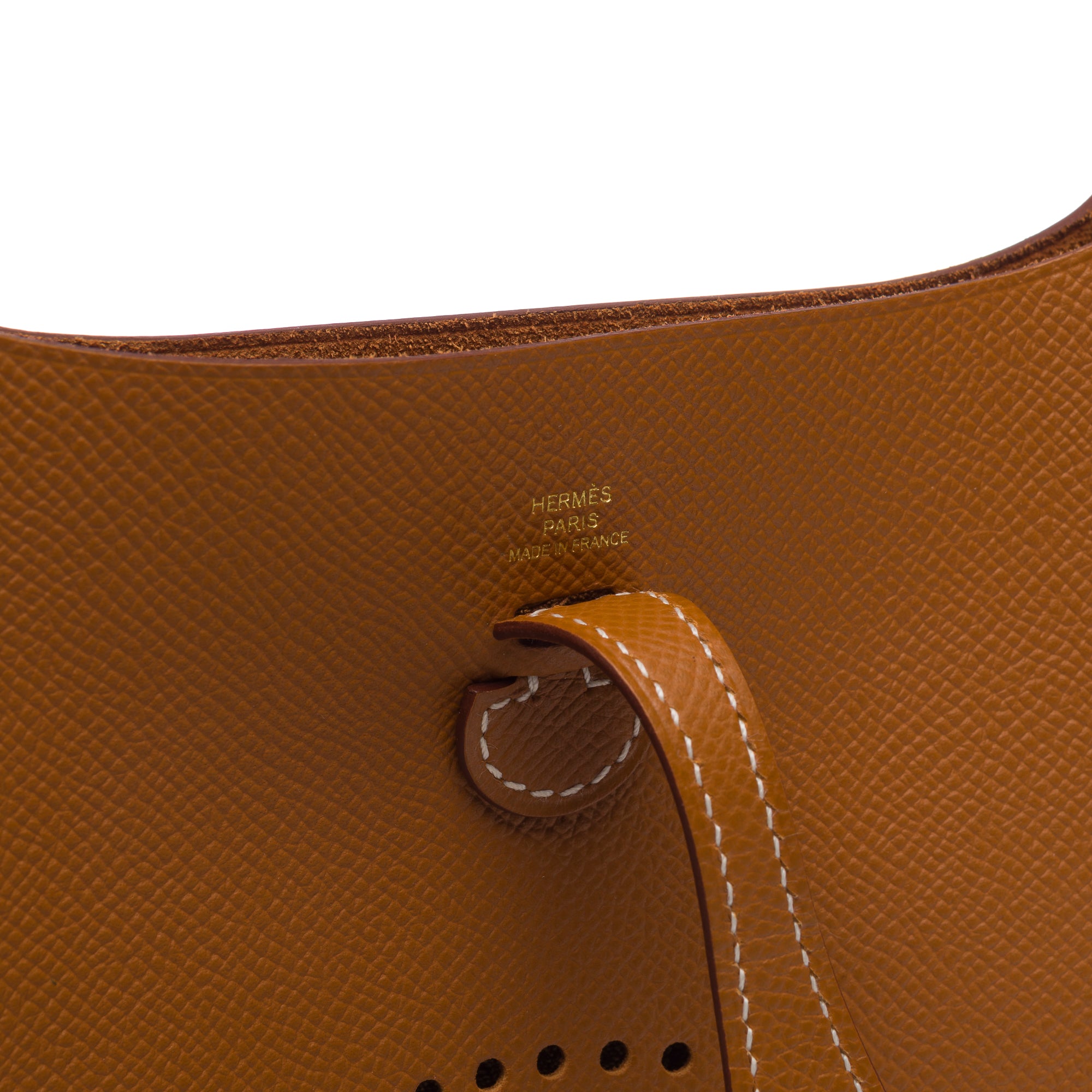 Sac HERMES Mini Evelyne en Cuir Doré - 103322