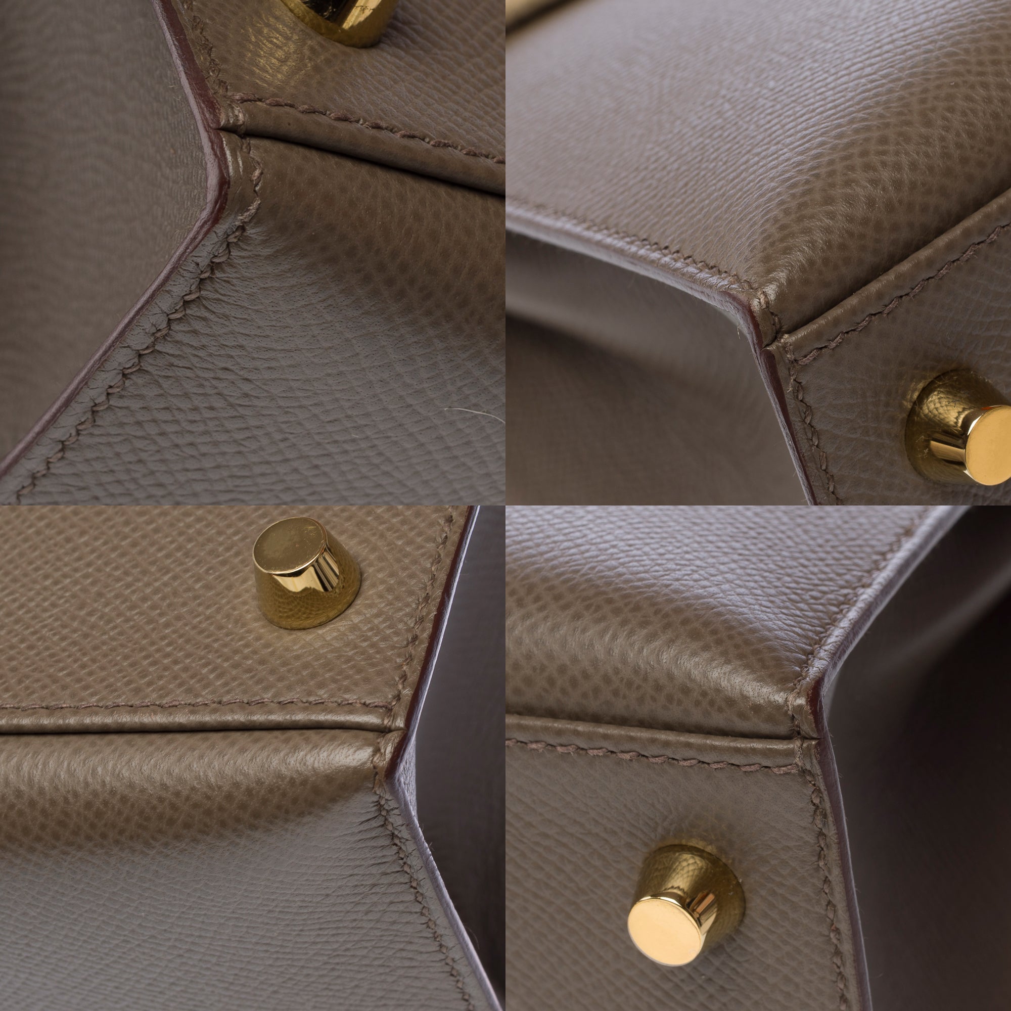 Sac HERMES Kelly 25 en Cuir Gris - 103308