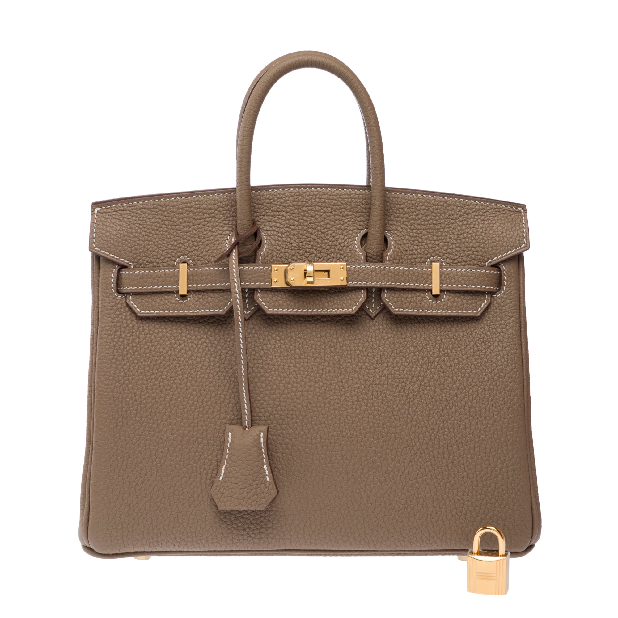 Sac HERMES Birkin 25 en Cuir Étoupe - 103324