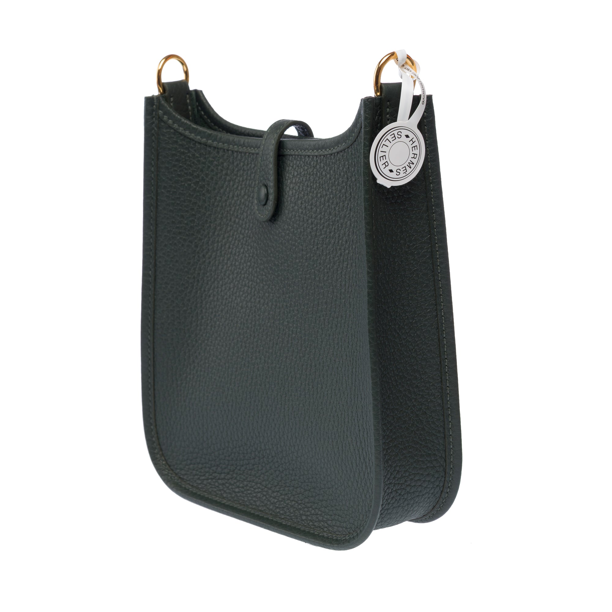 Sac HERMES Mini Evelyne en Cuir Vert - 103300