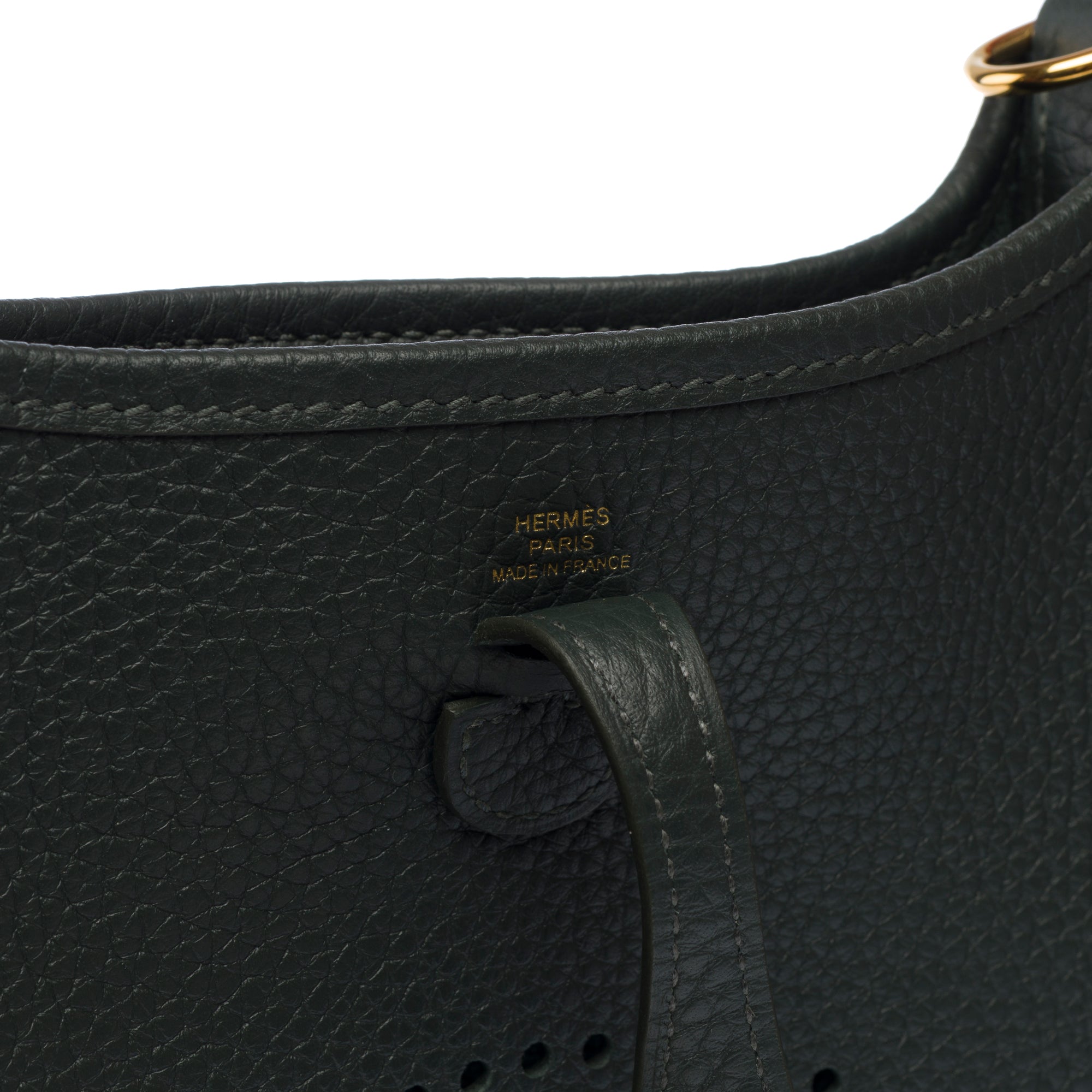 Sac HERMES Mini Evelyne en Cuir Vert - 103300