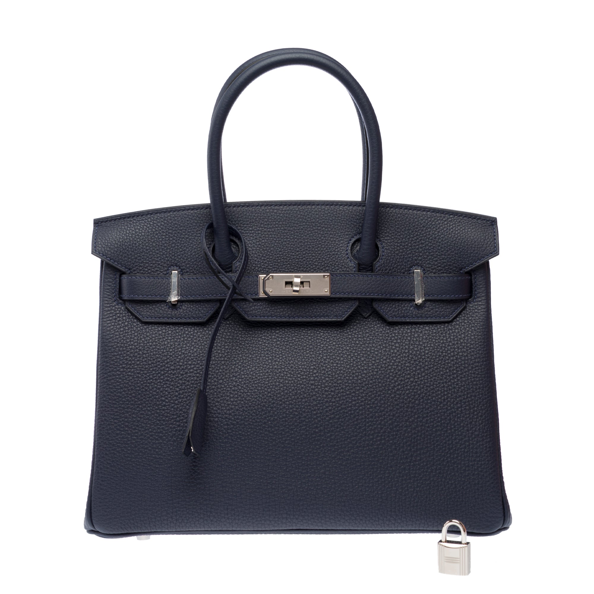 Sac HERMES Birkin 30 en Cuir Bleu Marine - 103339