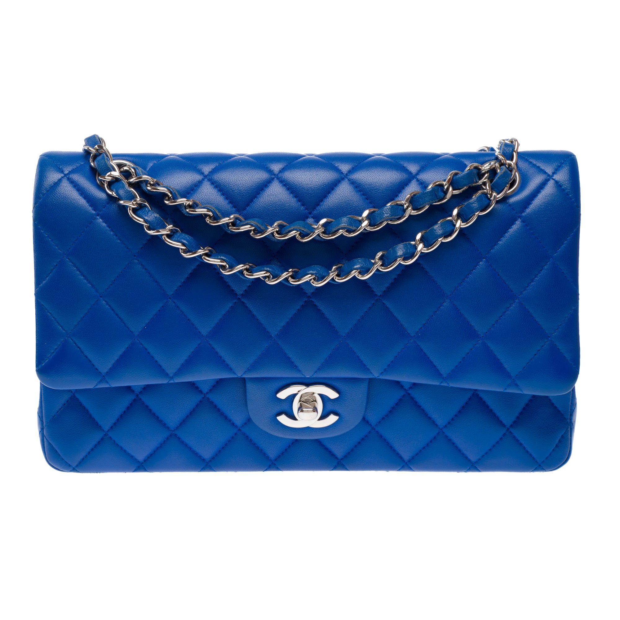Sac CHANEL Timeless/Classique en Cuir Bleu - 103333