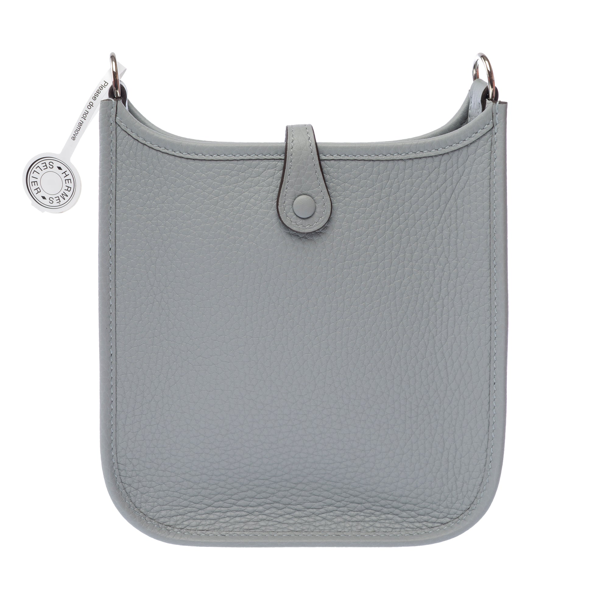 Sac HERMES Mini Evelyne en Cuir Gris - 103351