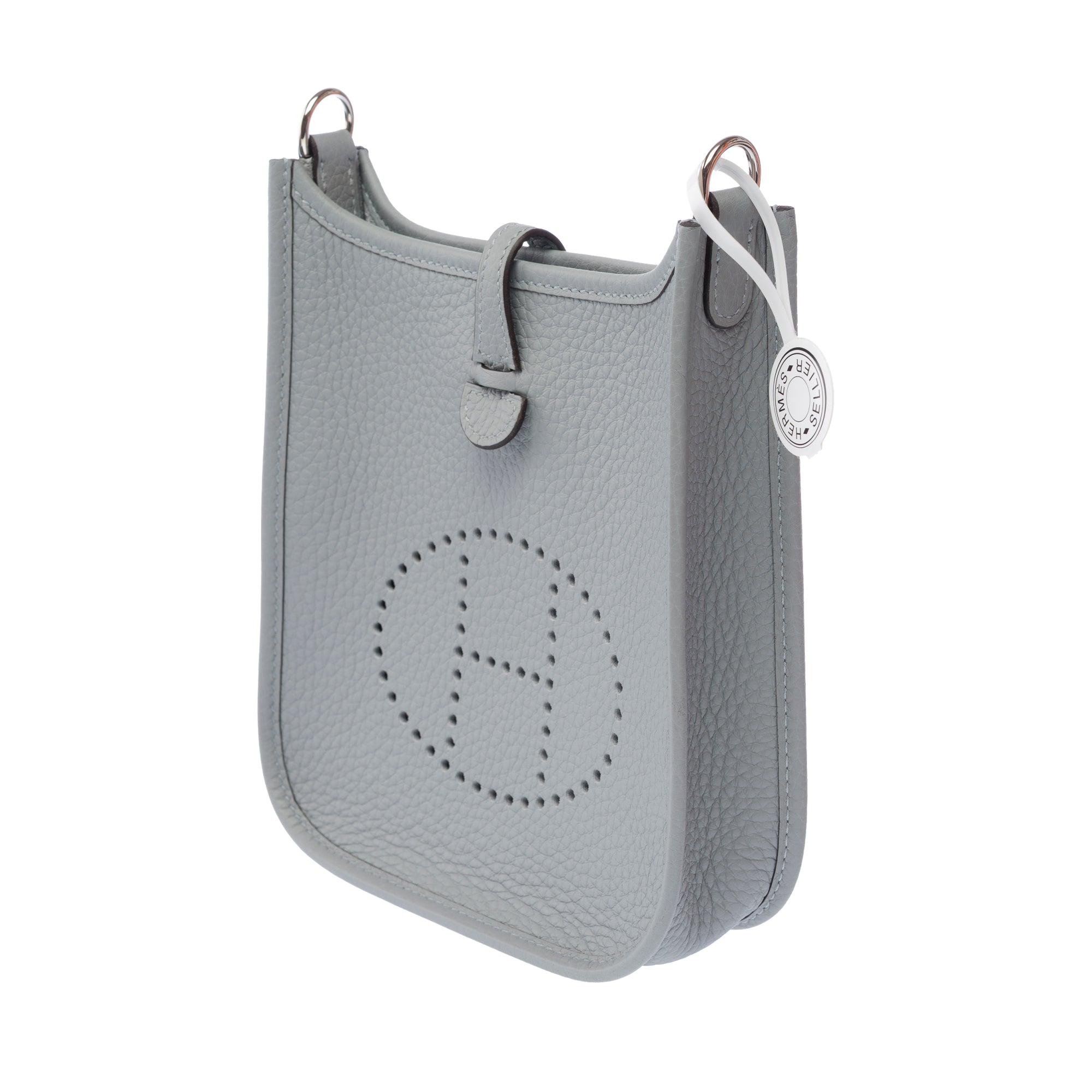 Sac HERMES Mini Evelyne en Cuir Gris - 103351