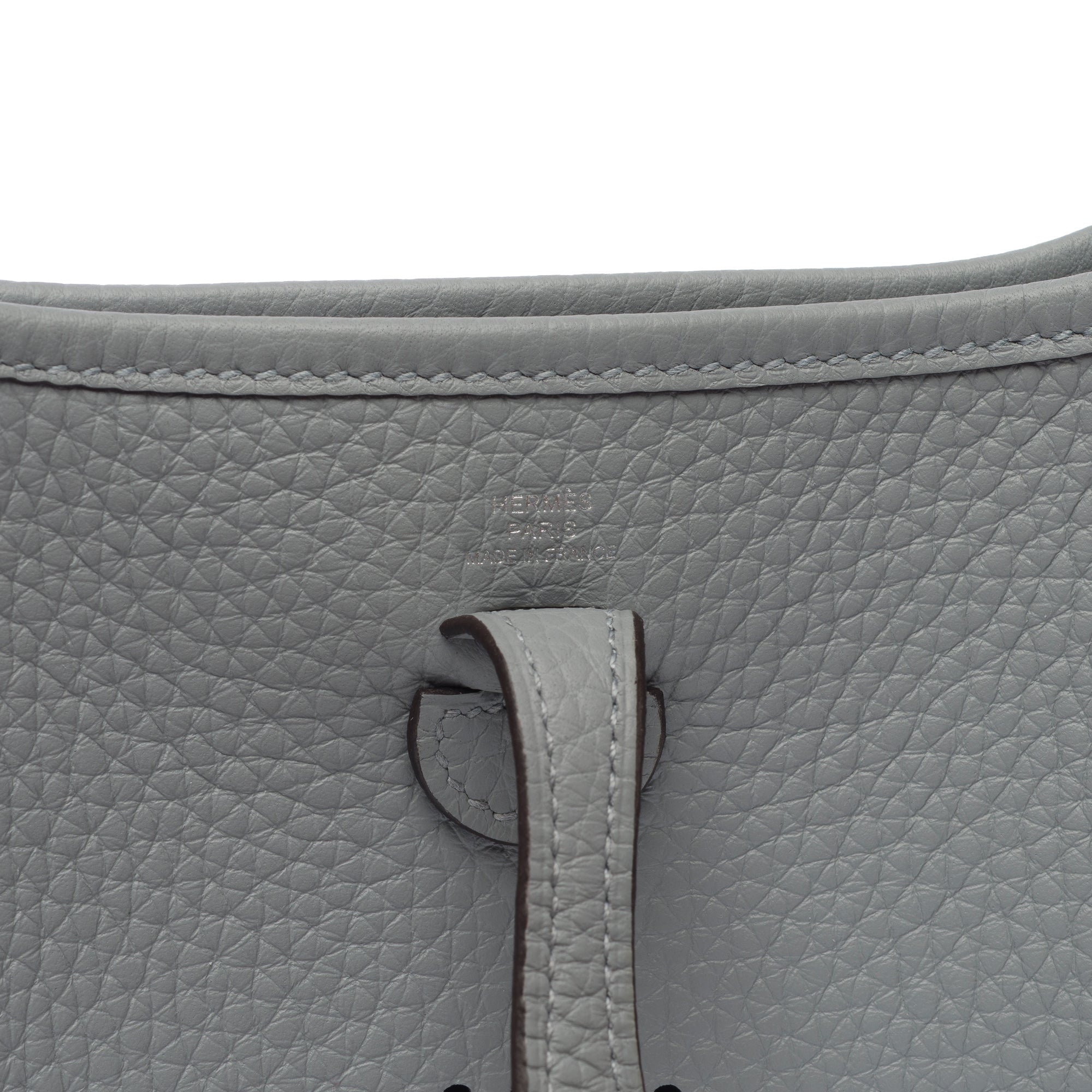 Sac HERMES Mini Evelyne en Cuir Gris - 103351