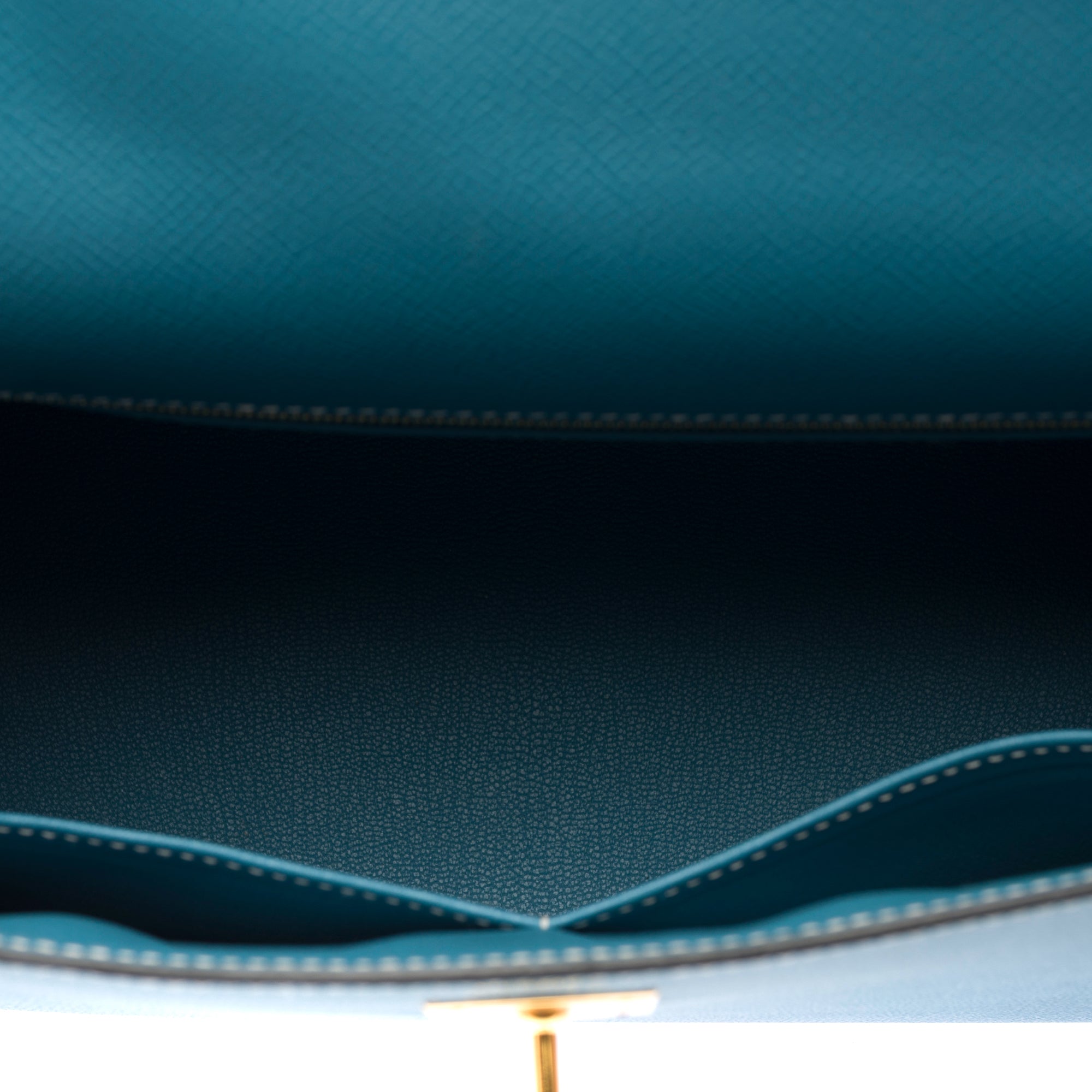 Sac HERMES Kelly 32 en Cuir Bleu - 103329