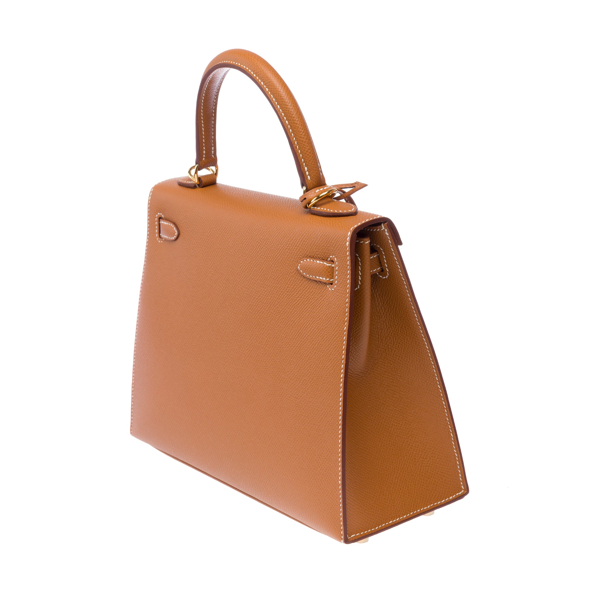 Sac HERMES Kelly 25 en Cuir Doré - 103347