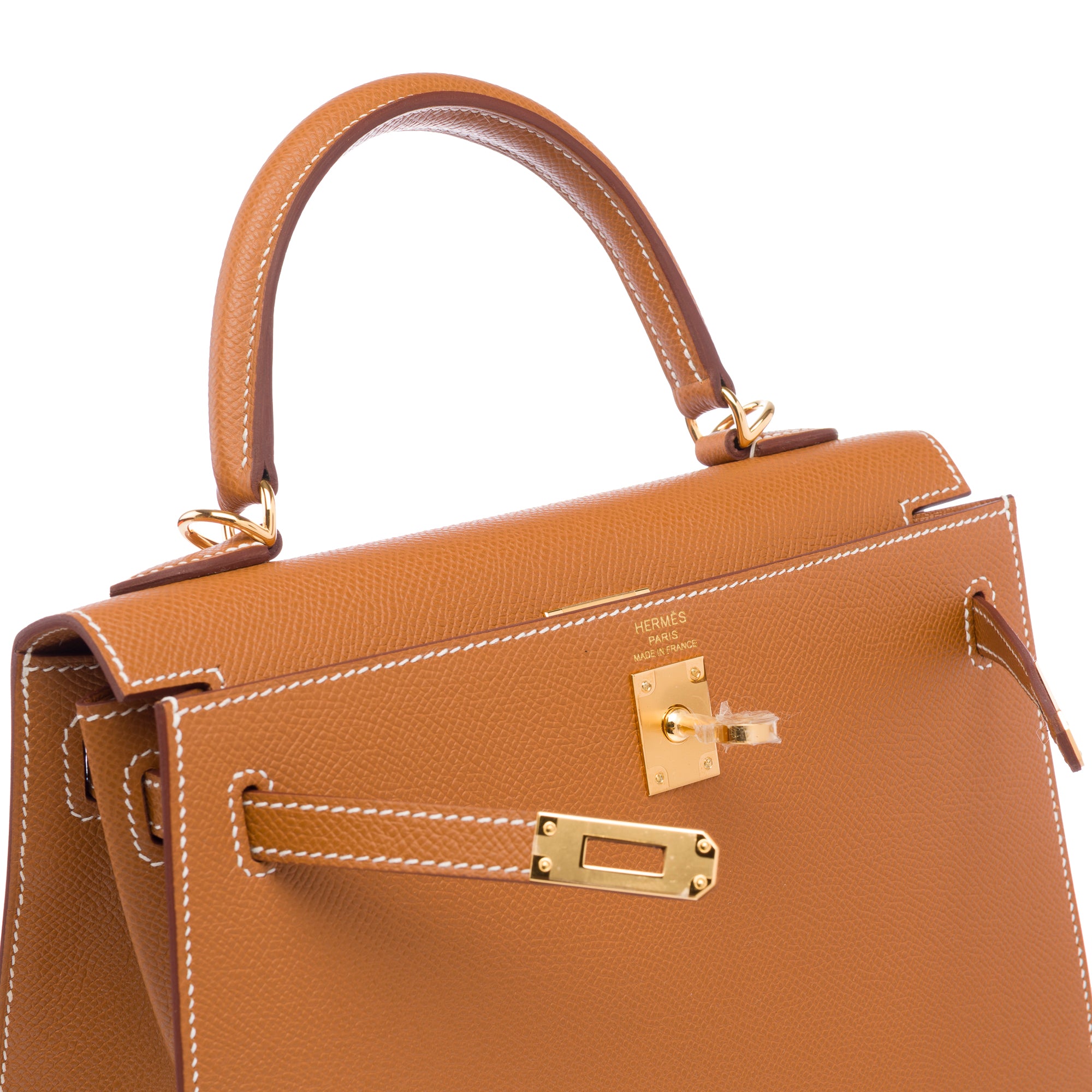 Sac HERMES Kelly 25 en Cuir Doré - 103347