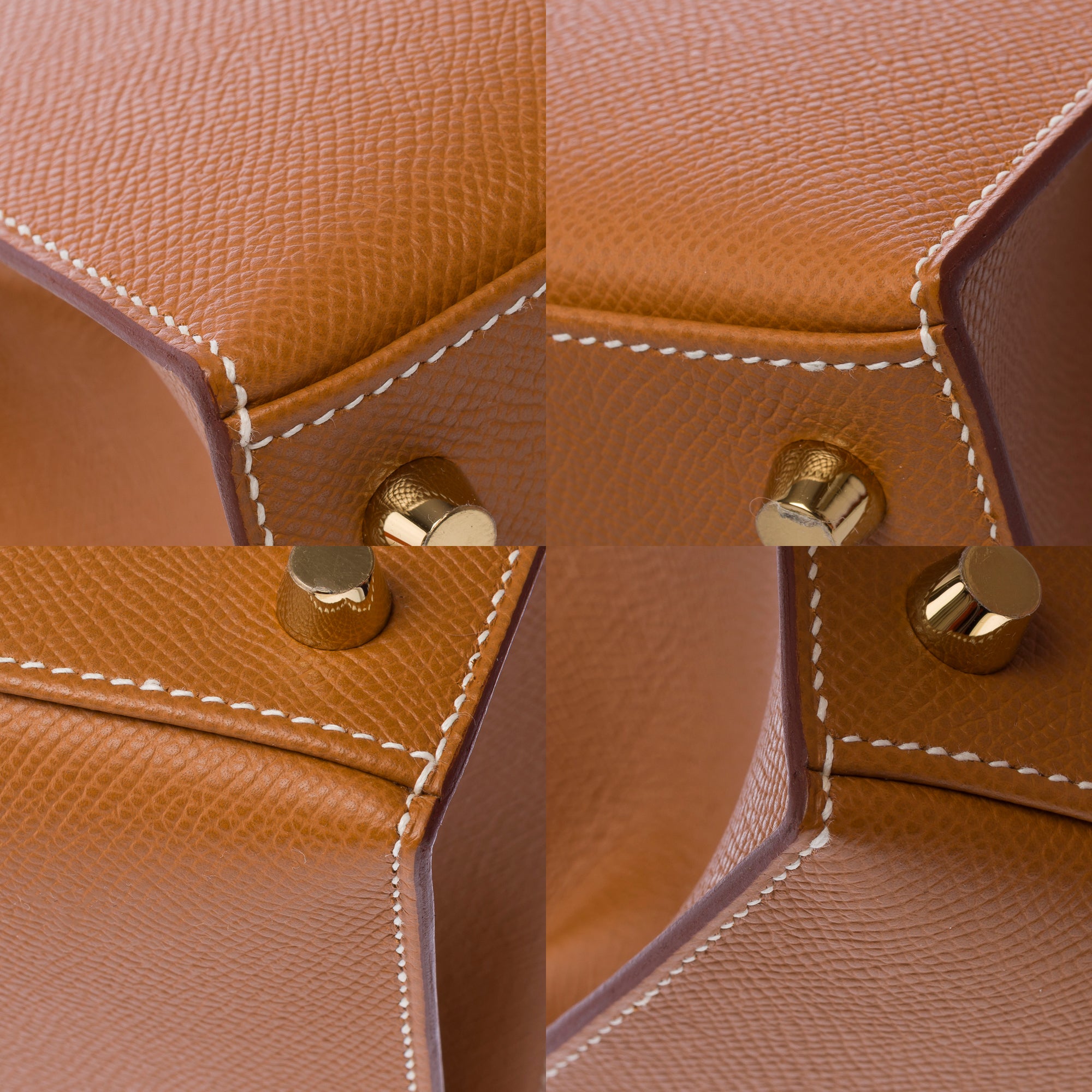 Sac HERMES Kelly 25 en Cuir Doré - 103347