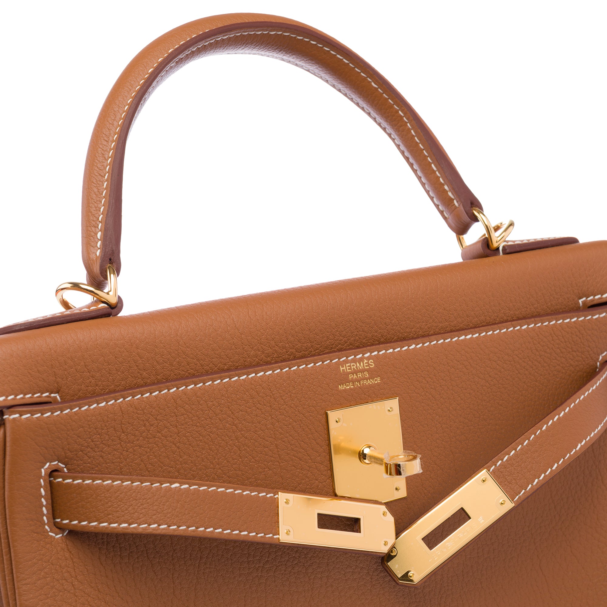 Sac HERMES Kelly 28 en Cuir Doré - 103350