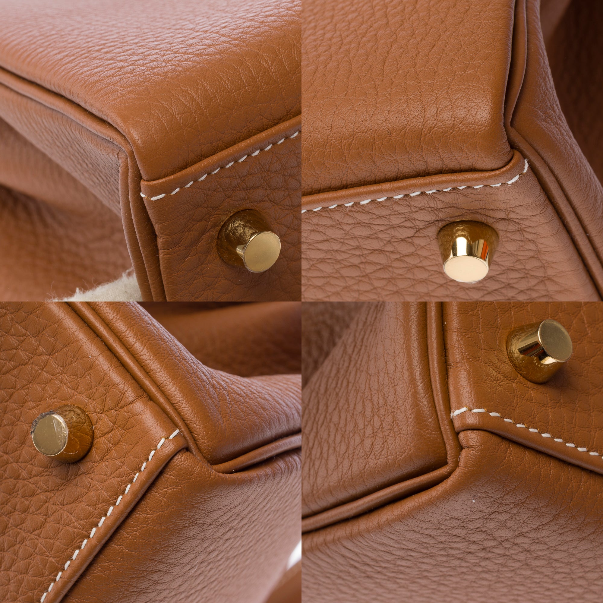 Sac HERMES Kelly 28 en Cuir Doré - 103350