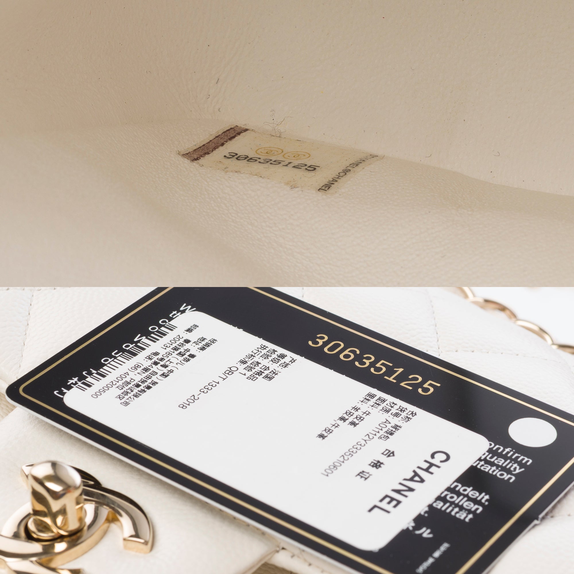 Sac CHANEL Timeless/Classique en Cuir Blanc - 103356