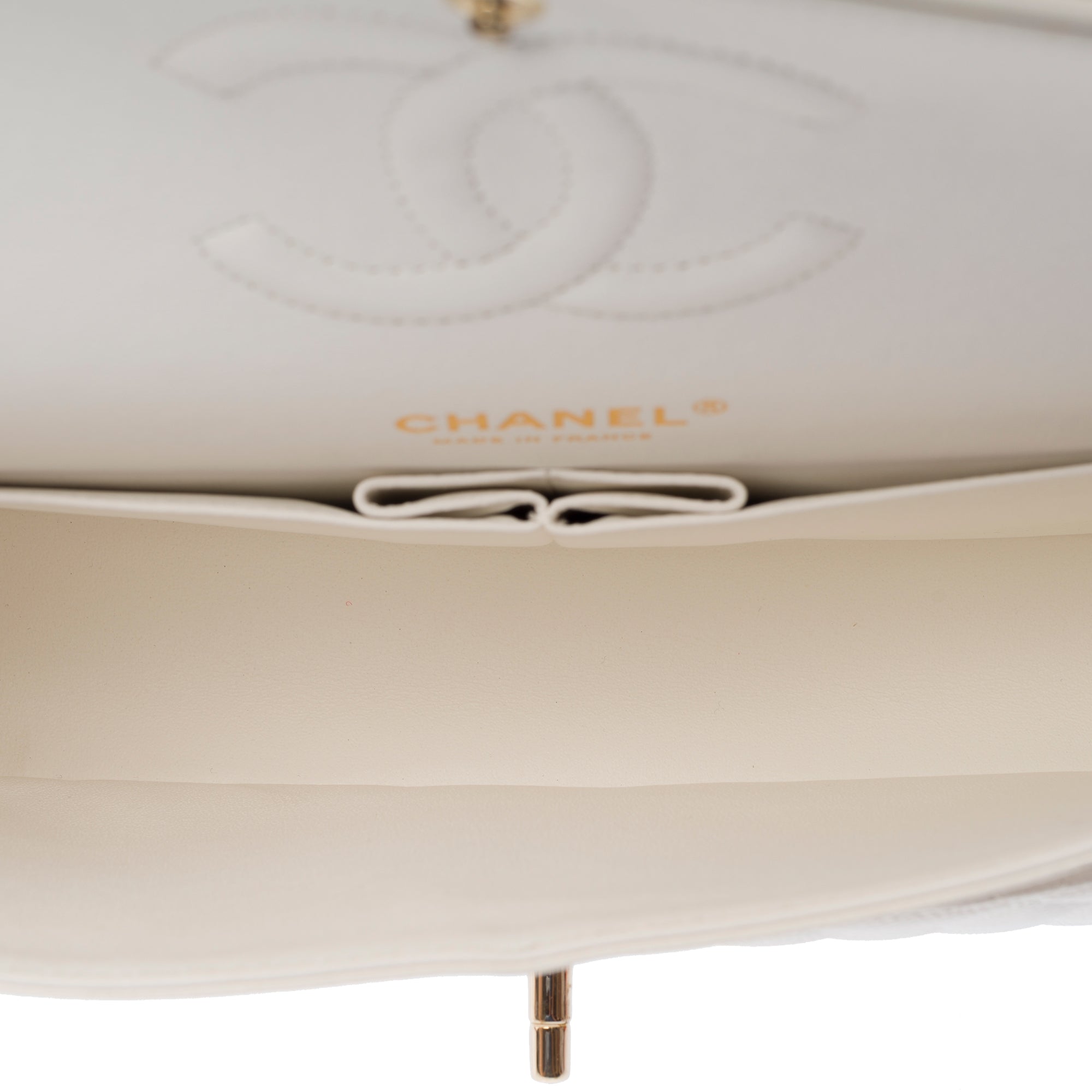 Sac CHANEL Timeless/Classique en Cuir Blanc - 103356