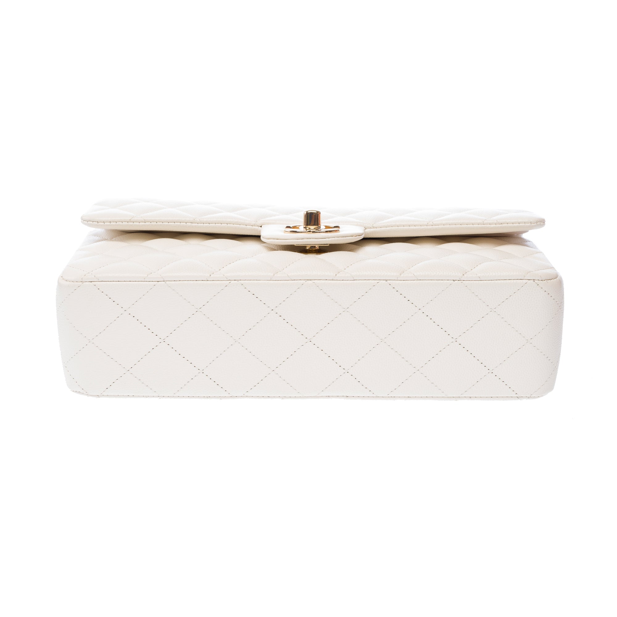 Sac CHANEL Timeless/Classique en Cuir Blanc - 103356