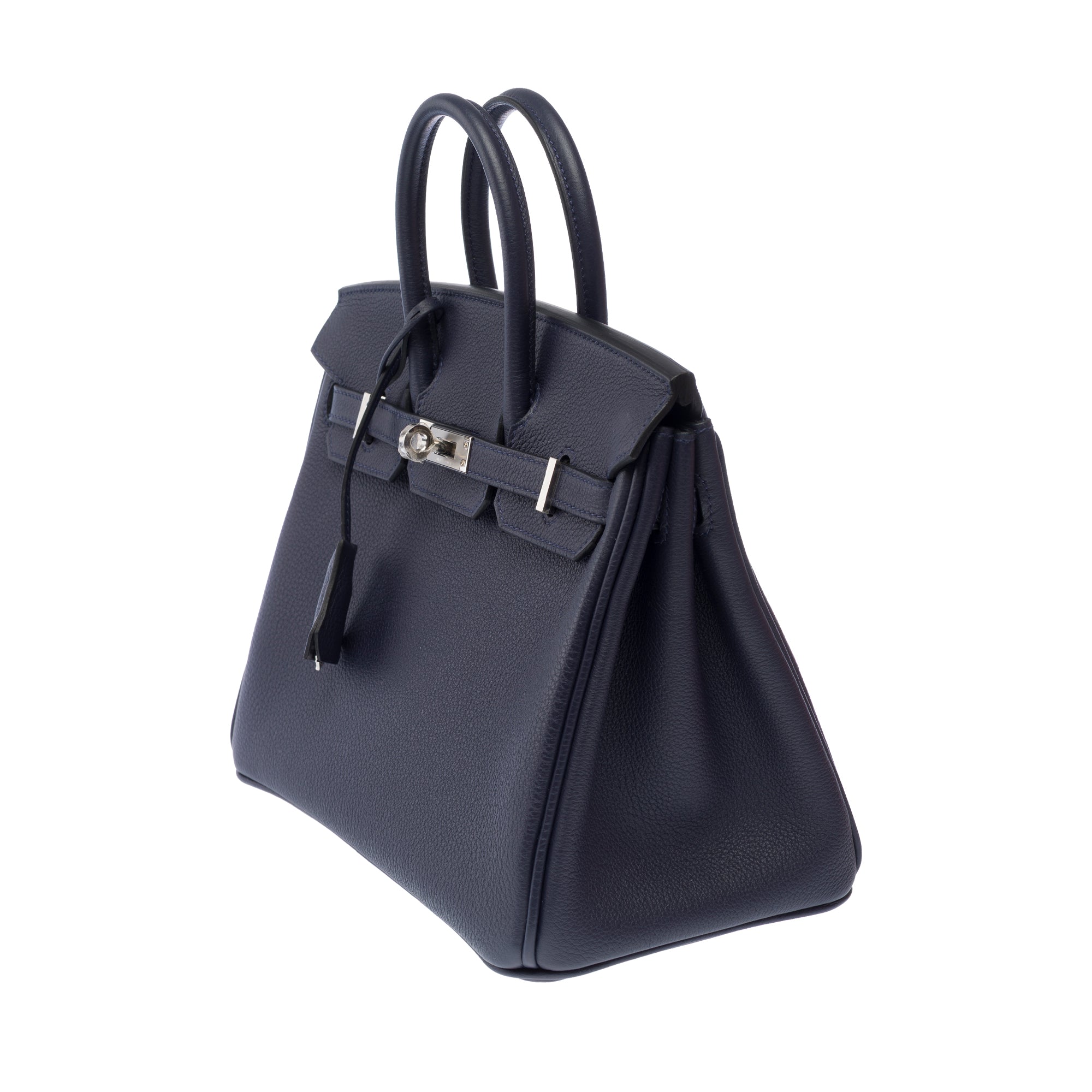 Sac HERMES Birkin 25 en Cuir Bleu Marine - 103352