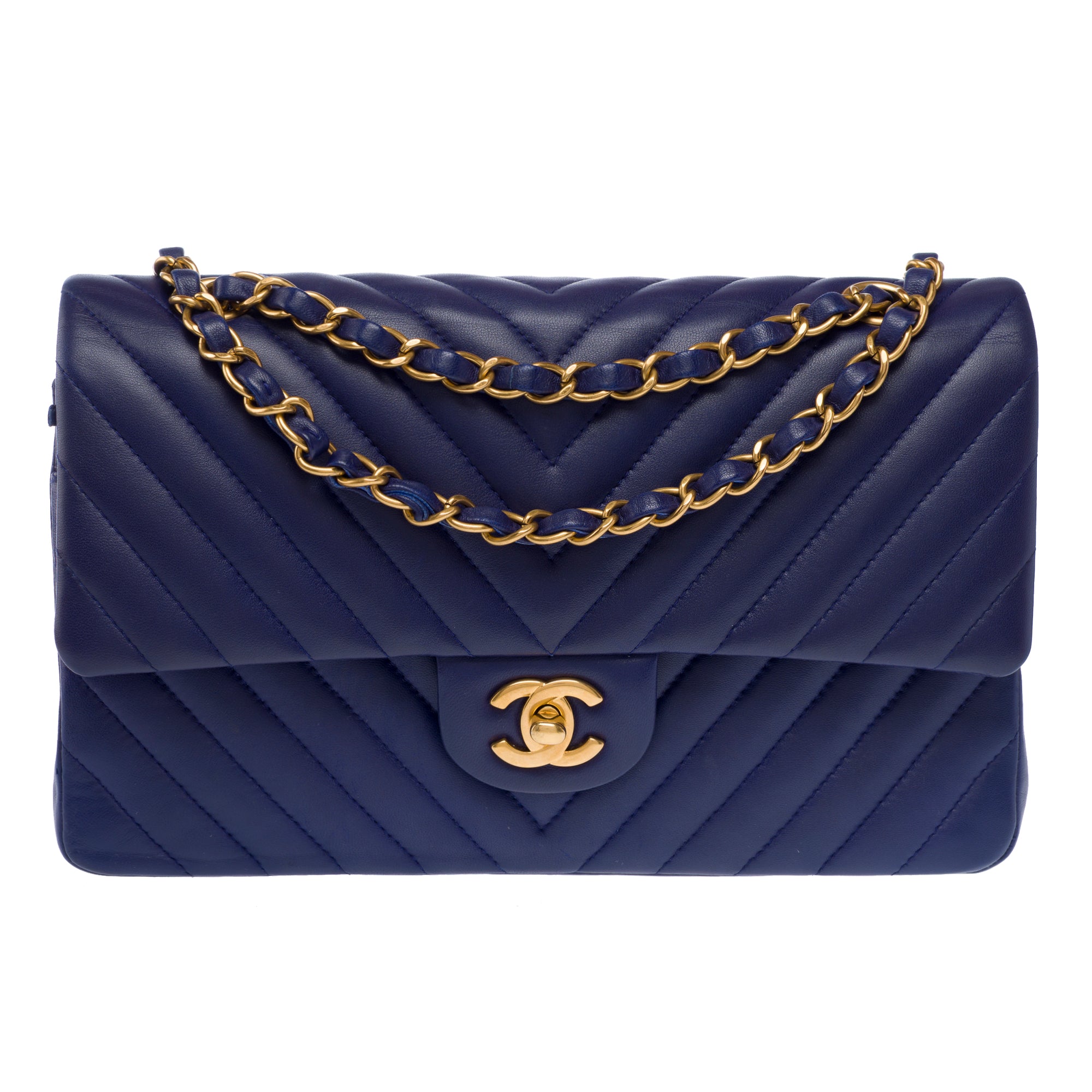 Sac CHANEL Timeless/Classique en Cuir Bleu - 103359