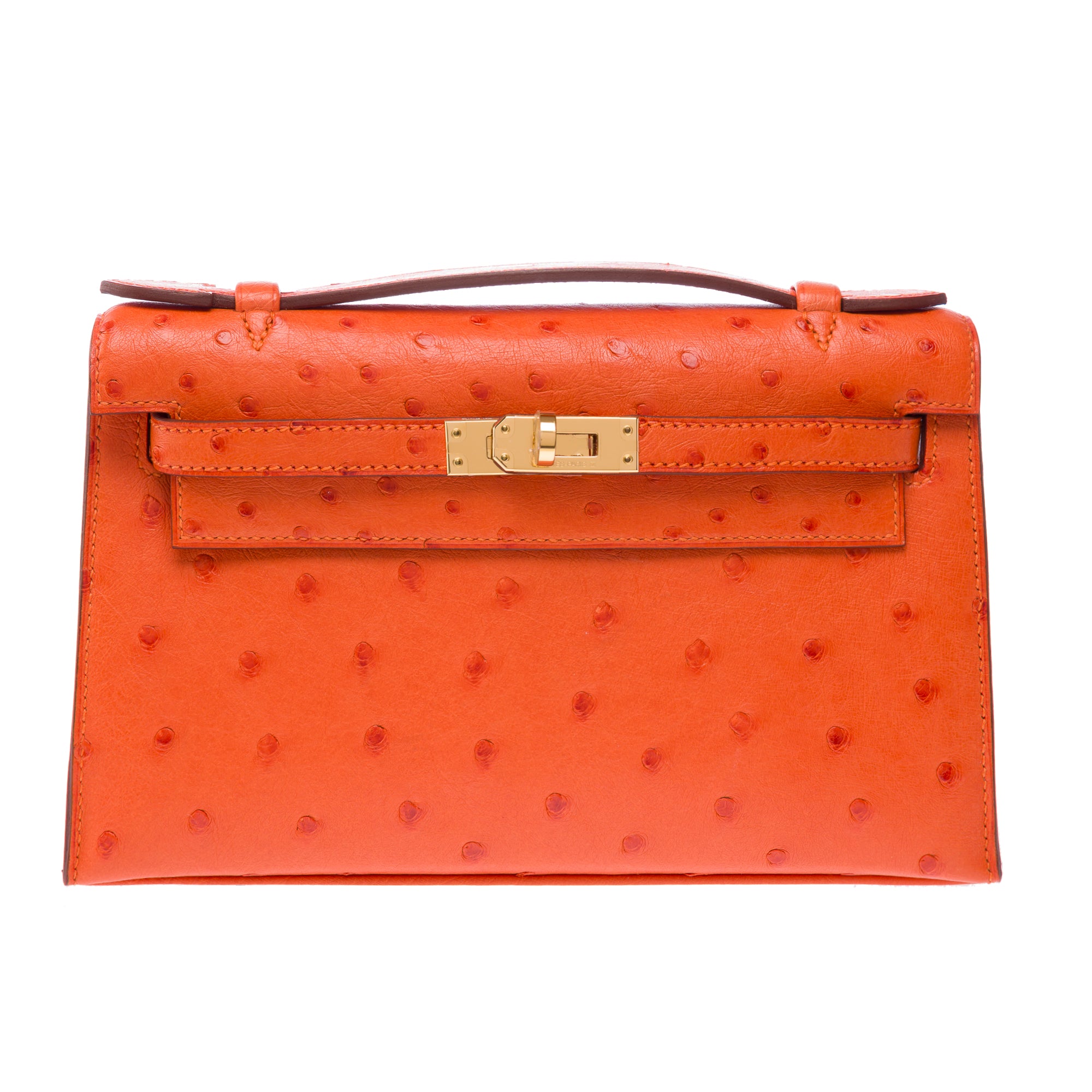 Sac HERMES Kelly Mini en Cuirs exotiques Orange - 103364