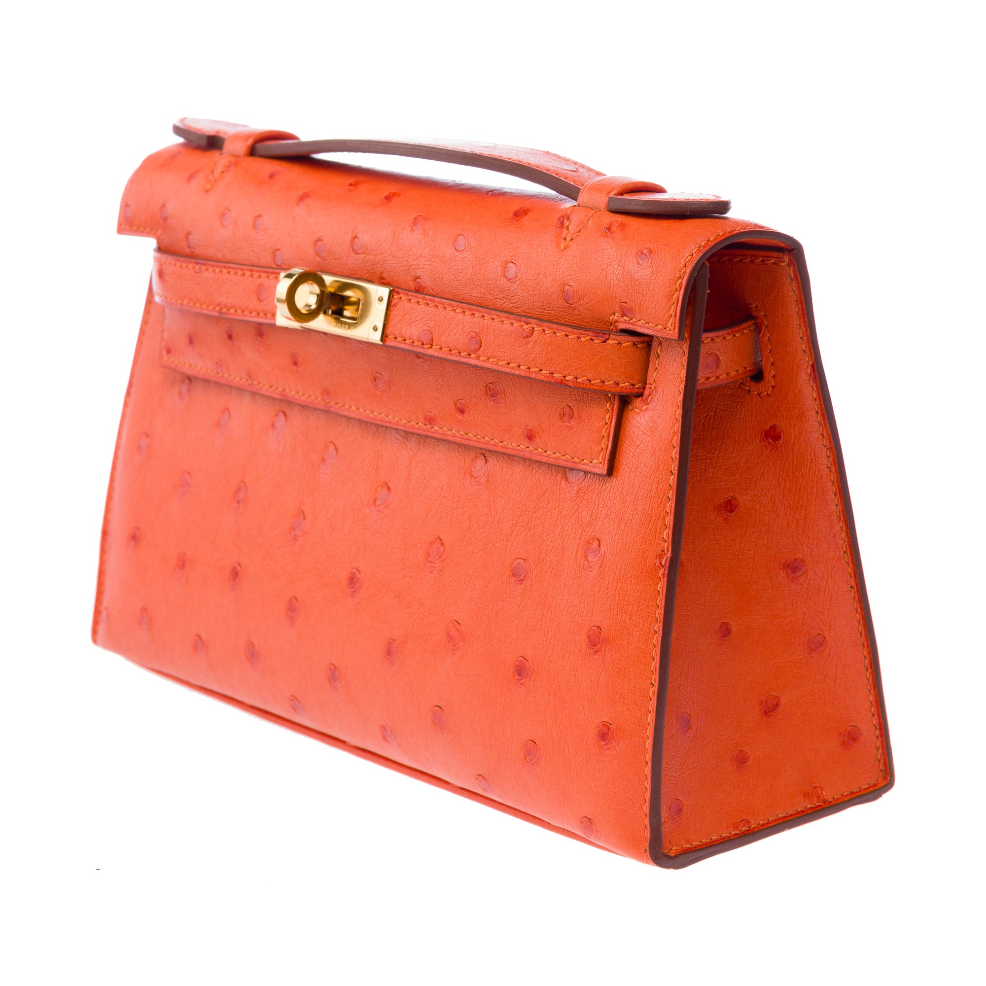 Sac HERMES Kelly Mini en Cuirs exotiques Orange - 103364
