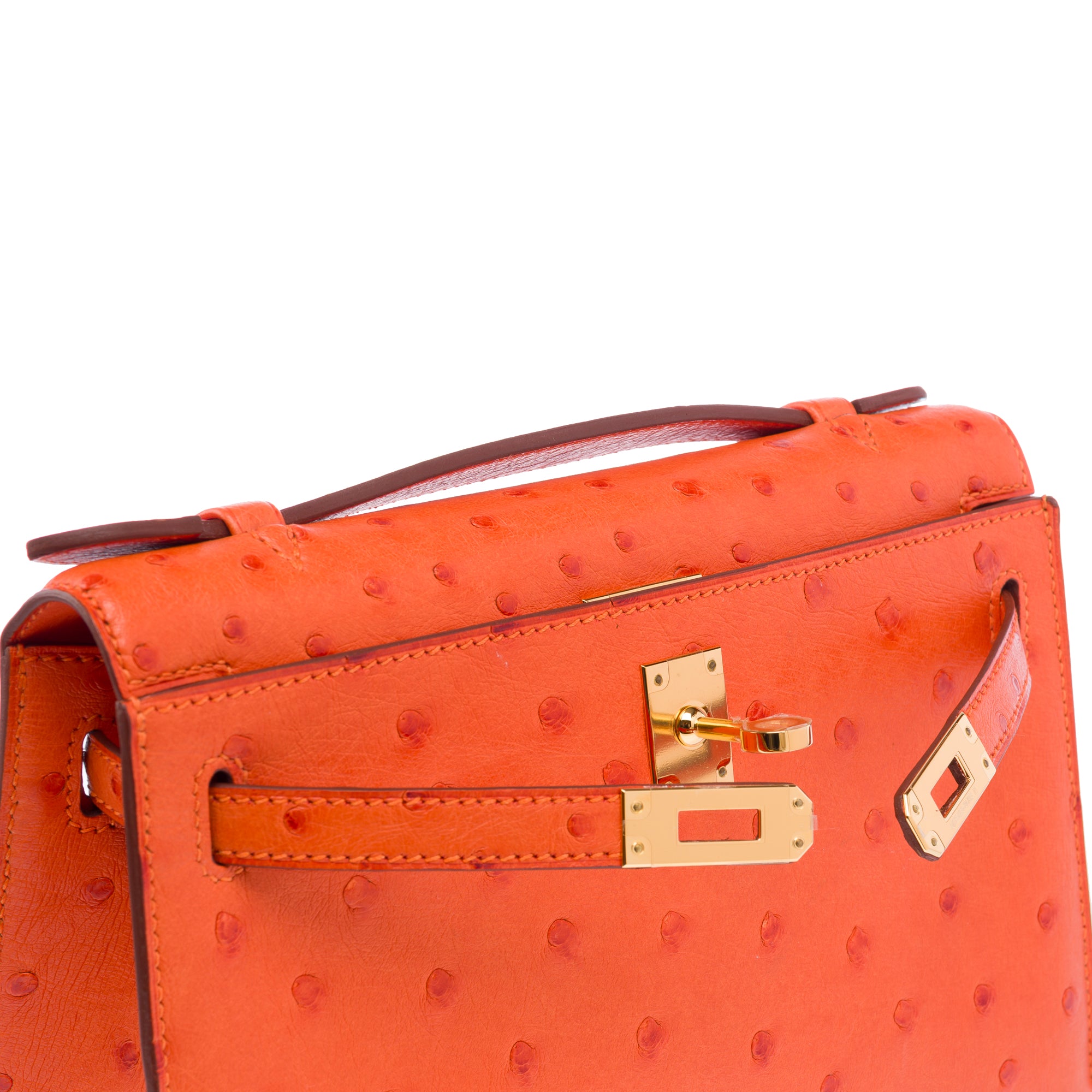 Sac HERMES Kelly Mini en Cuirs exotiques Orange - 103364