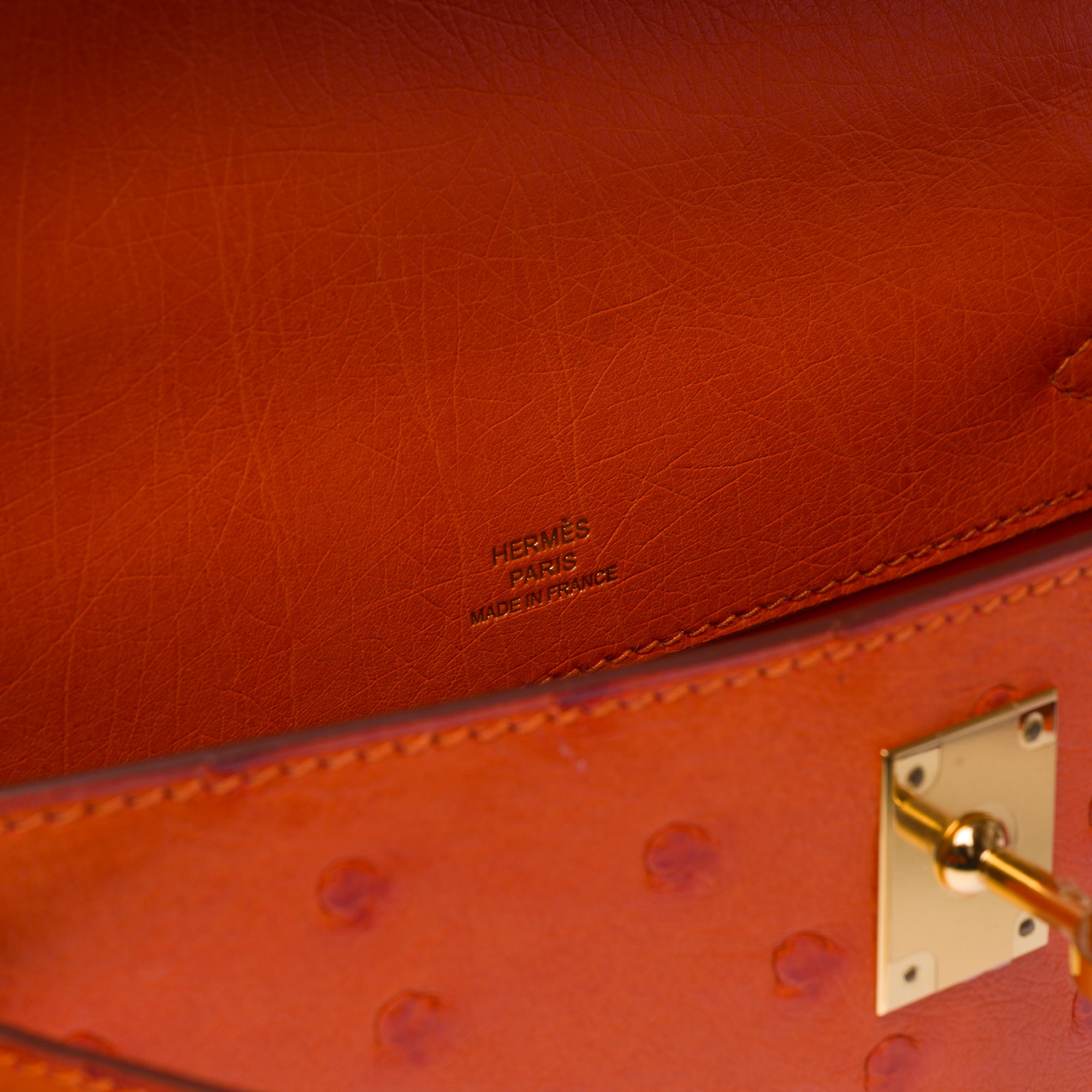 Sac HERMES Kelly Mini en Cuirs exotiques Orange - 103364