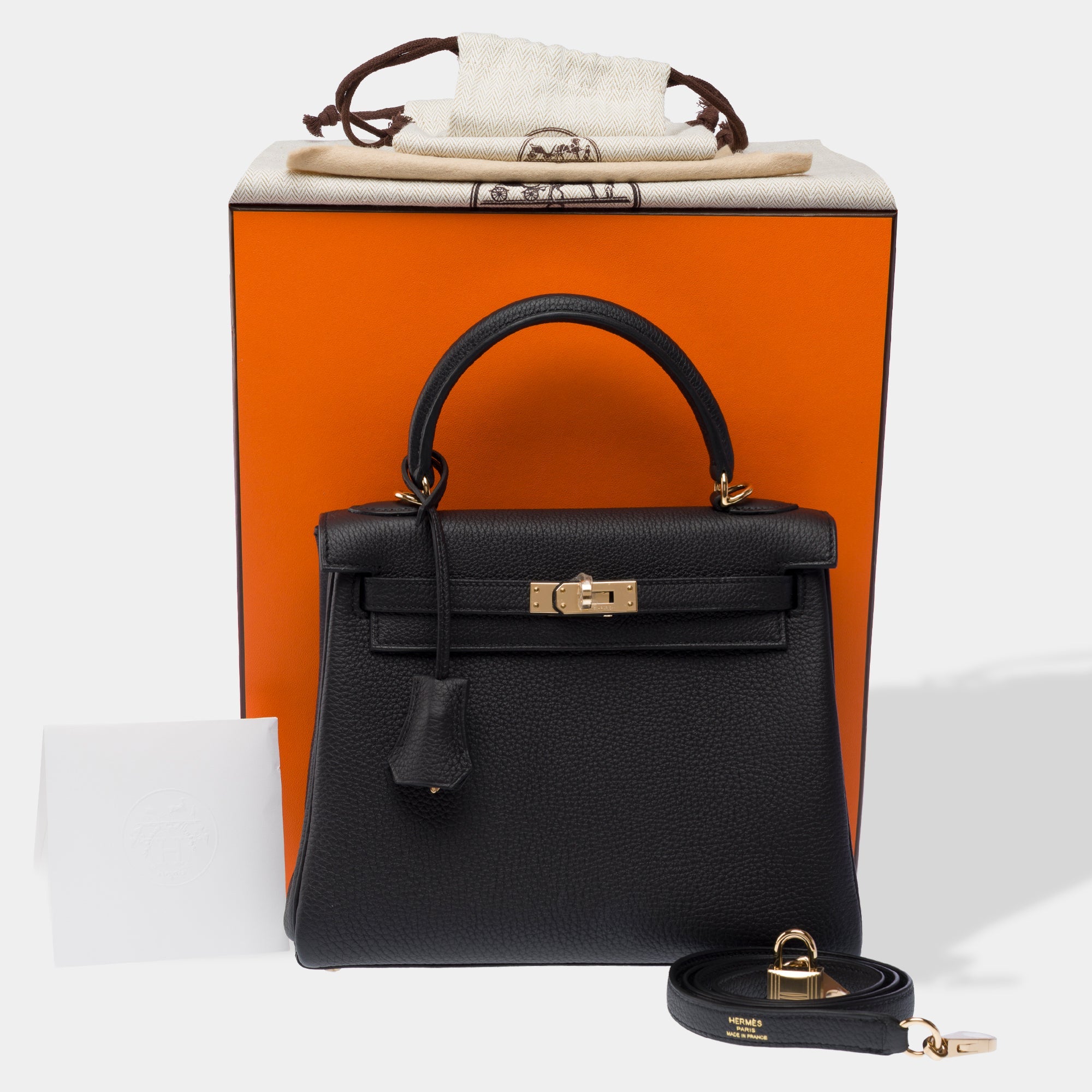 Sac HERMES Kelly 25 en Cuir Noir - 103366
