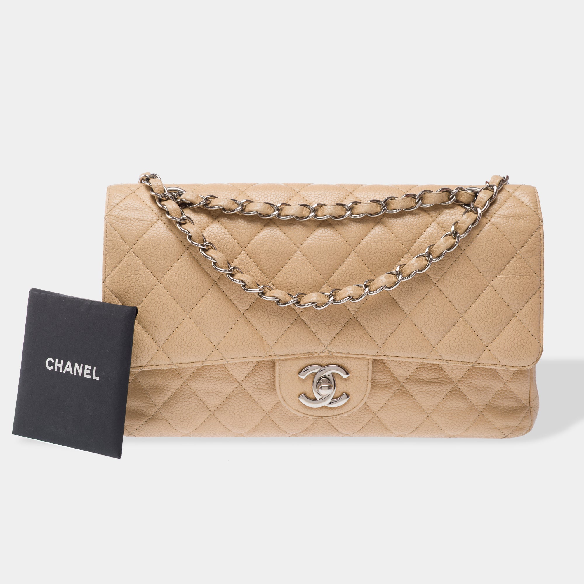 Sac CHANEL Timeless/Classique en Cuir Beige - 103360