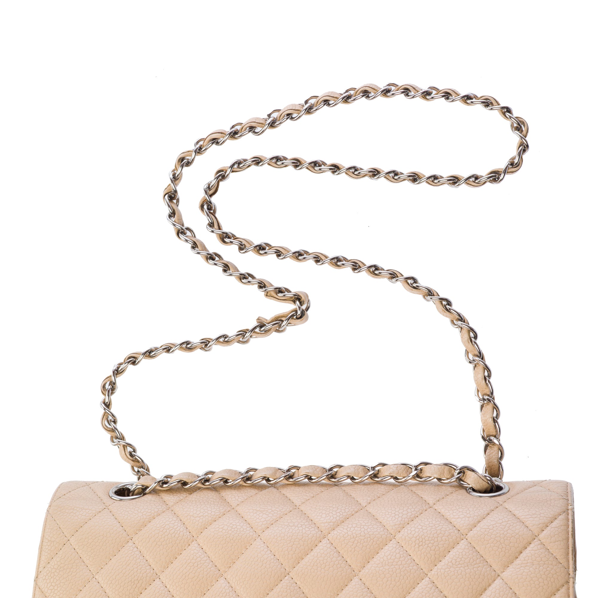 Sac CHANEL Timeless/Classique en Cuir Beige - 103360