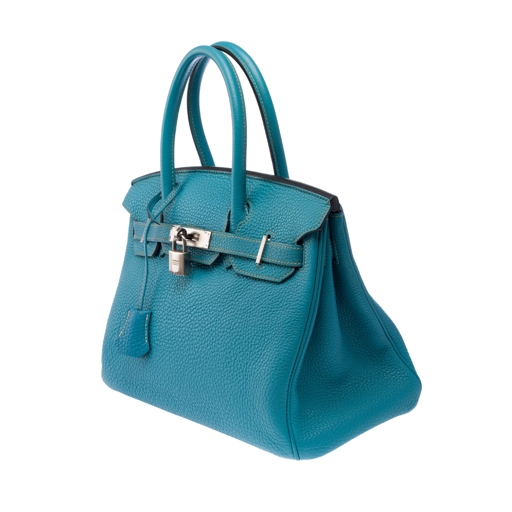Sac HERMES Birkin 30 en Cuir Bleu - 103371