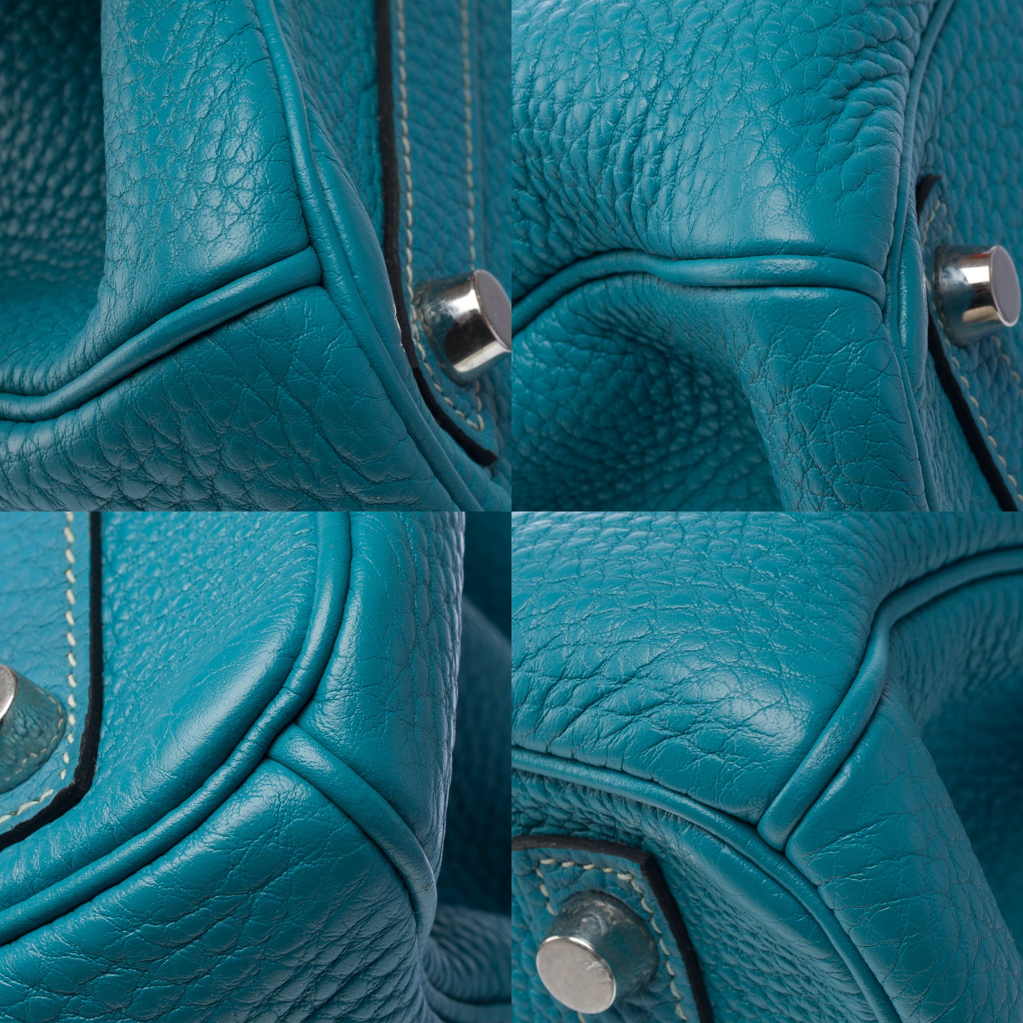 Sac HERMES Birkin 30 en Cuir Bleu - 103371