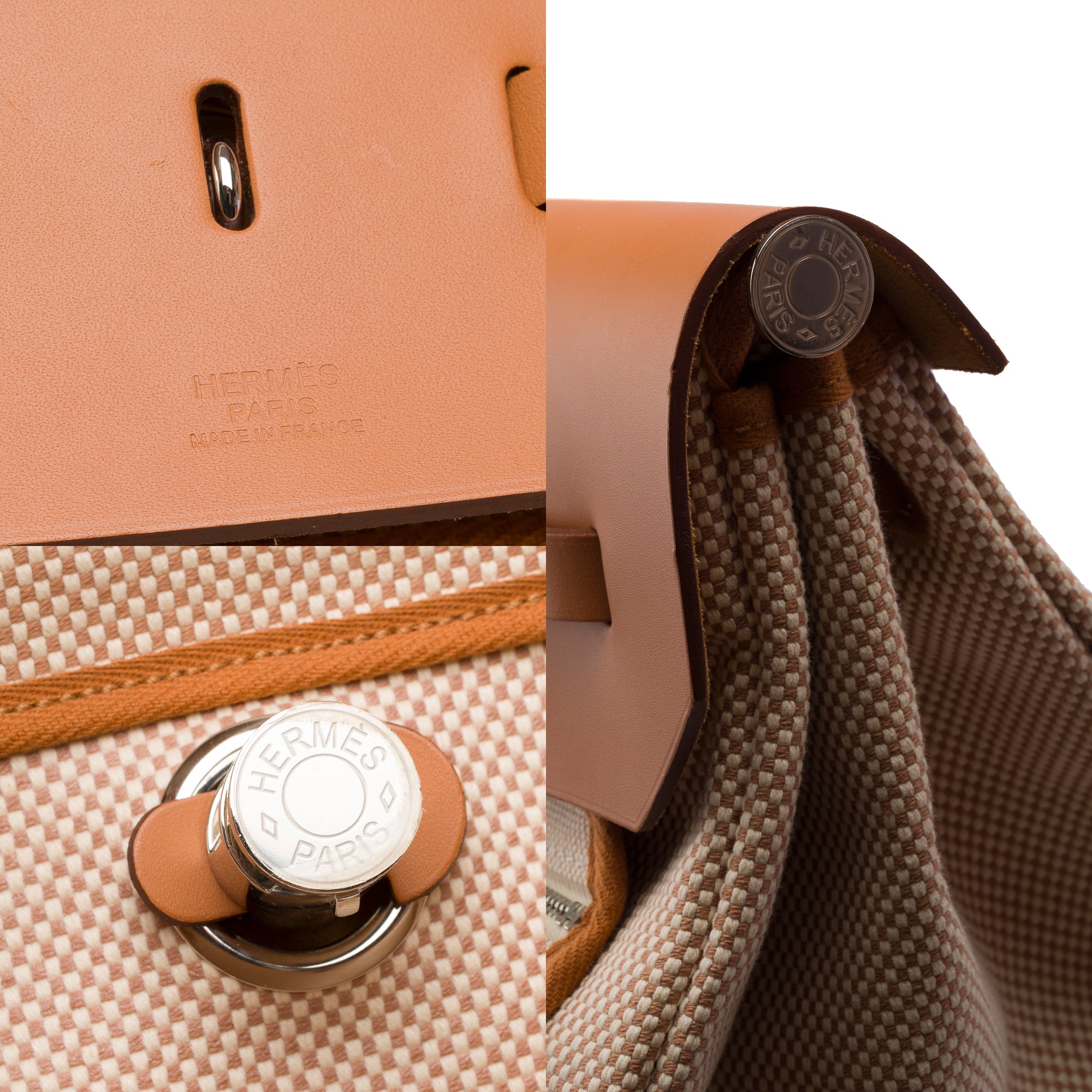 Sac HERMES Herbag en Toile Beige - 103375