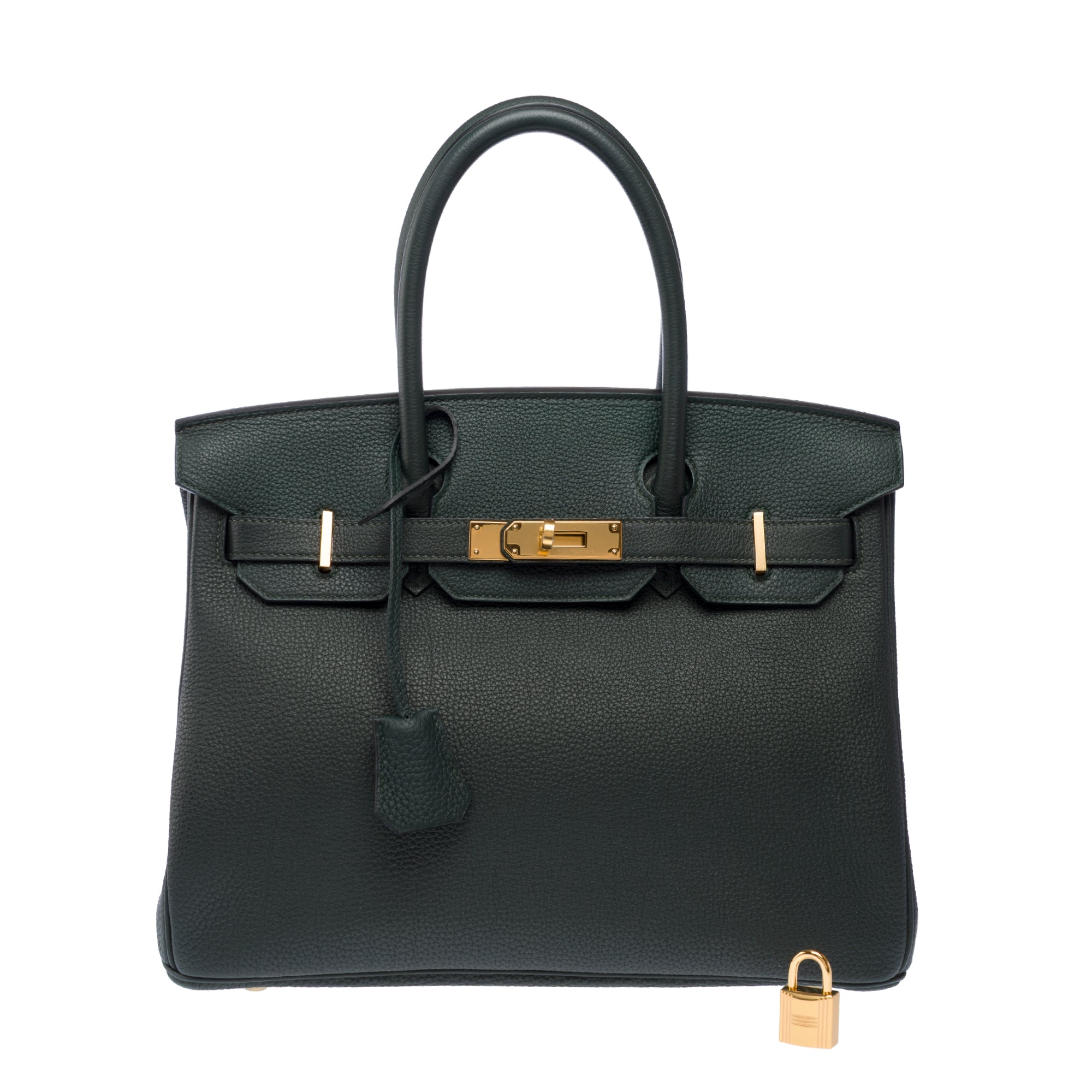 Sac HERMES Birkin 30 en Cuir Vert - 103372