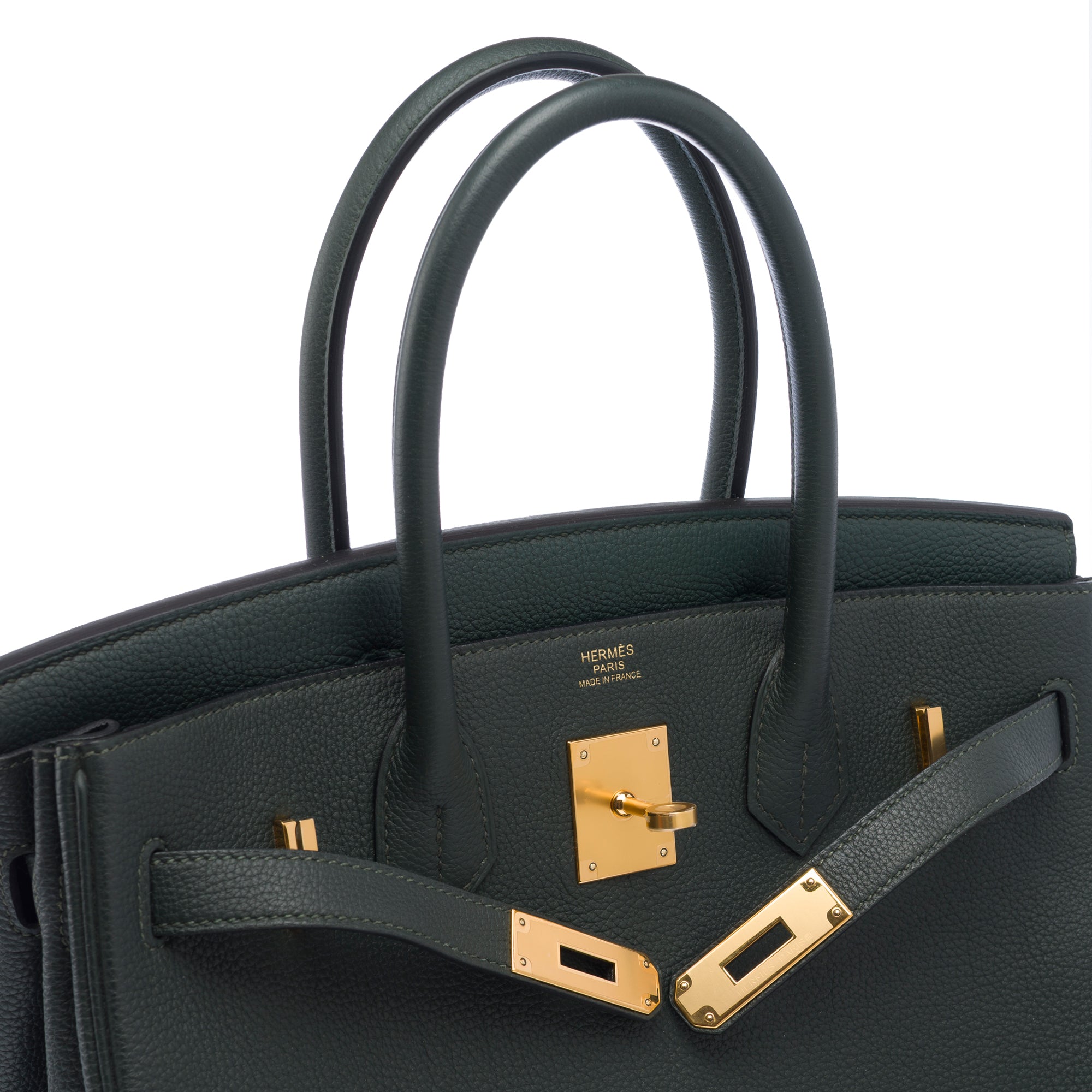 Sac HERMES Birkin 30 en Cuir Vert - 103372