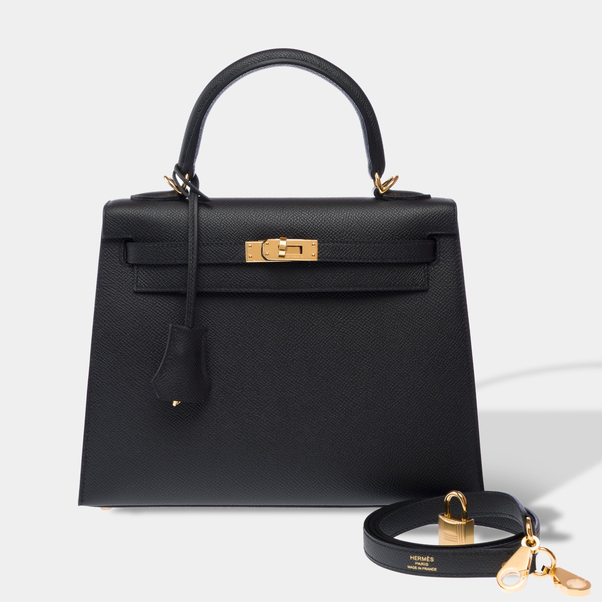 Sac HERMES Kelly 25 en Cuir Noir - 103379