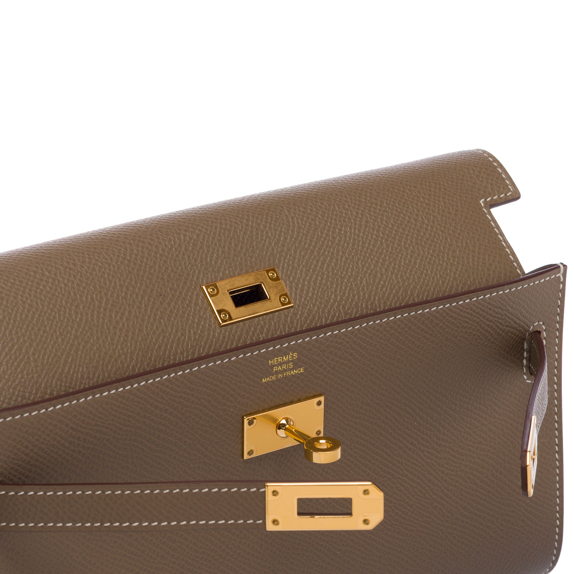 Sac HERMES Kelly to go en Cuir Étoupe - 103383