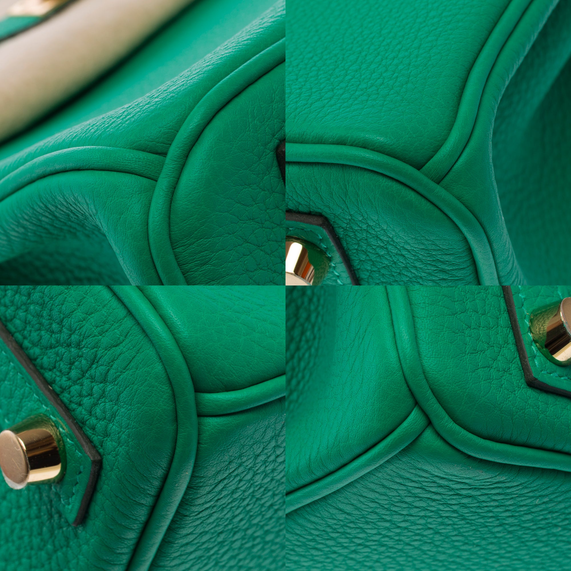 Sac HERMES Birkin 25 en Cuir Vert - 103385