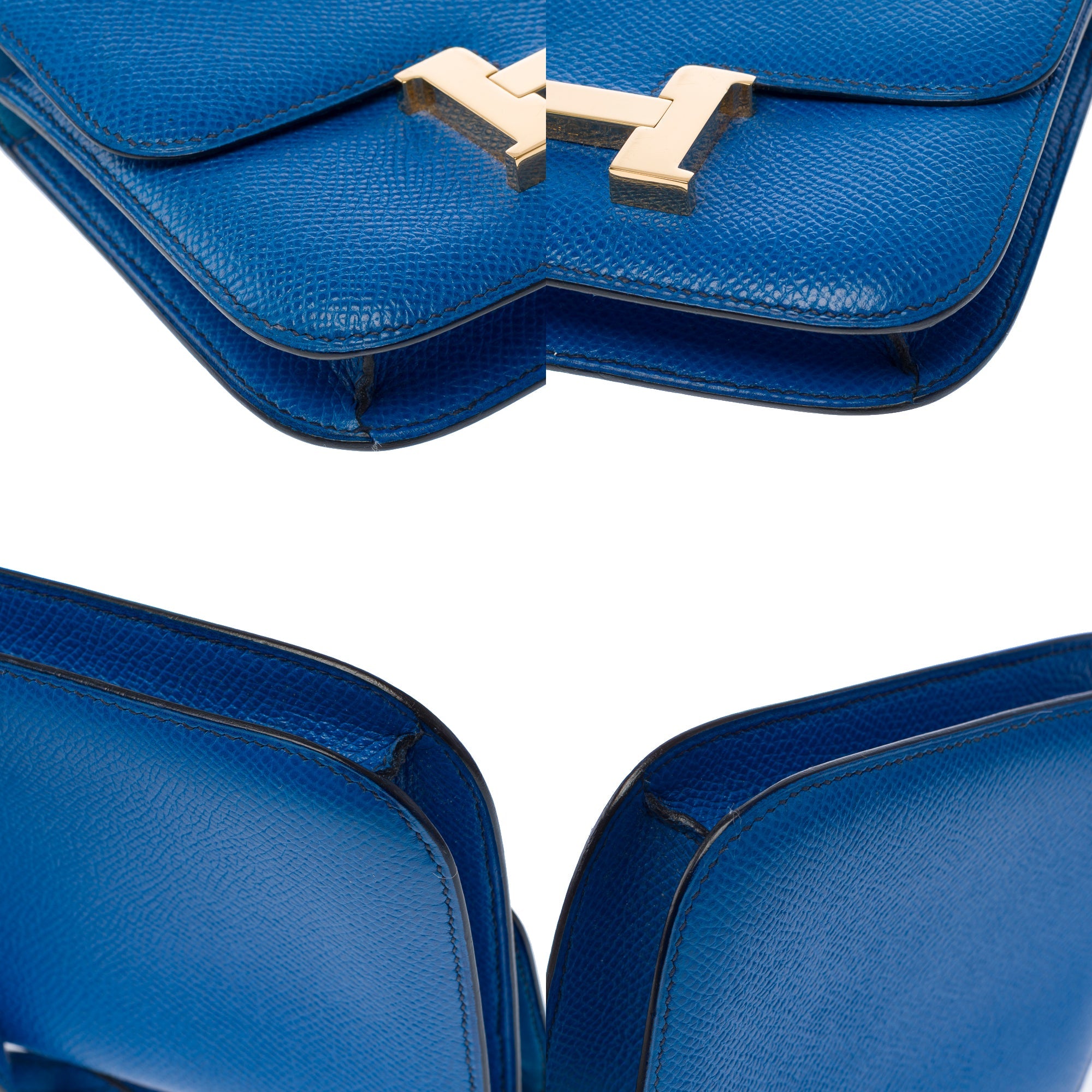 Sac HERMES Constance en Cuir Bleu - 103391
