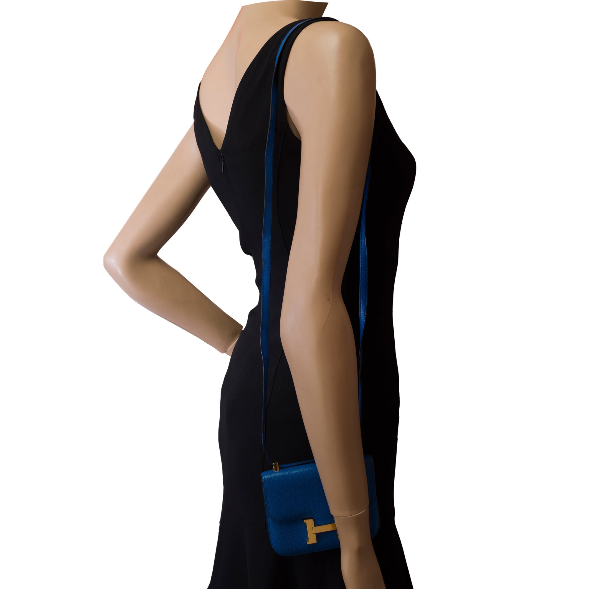 Sac HERMES Constance en Cuir Bleu - 103391