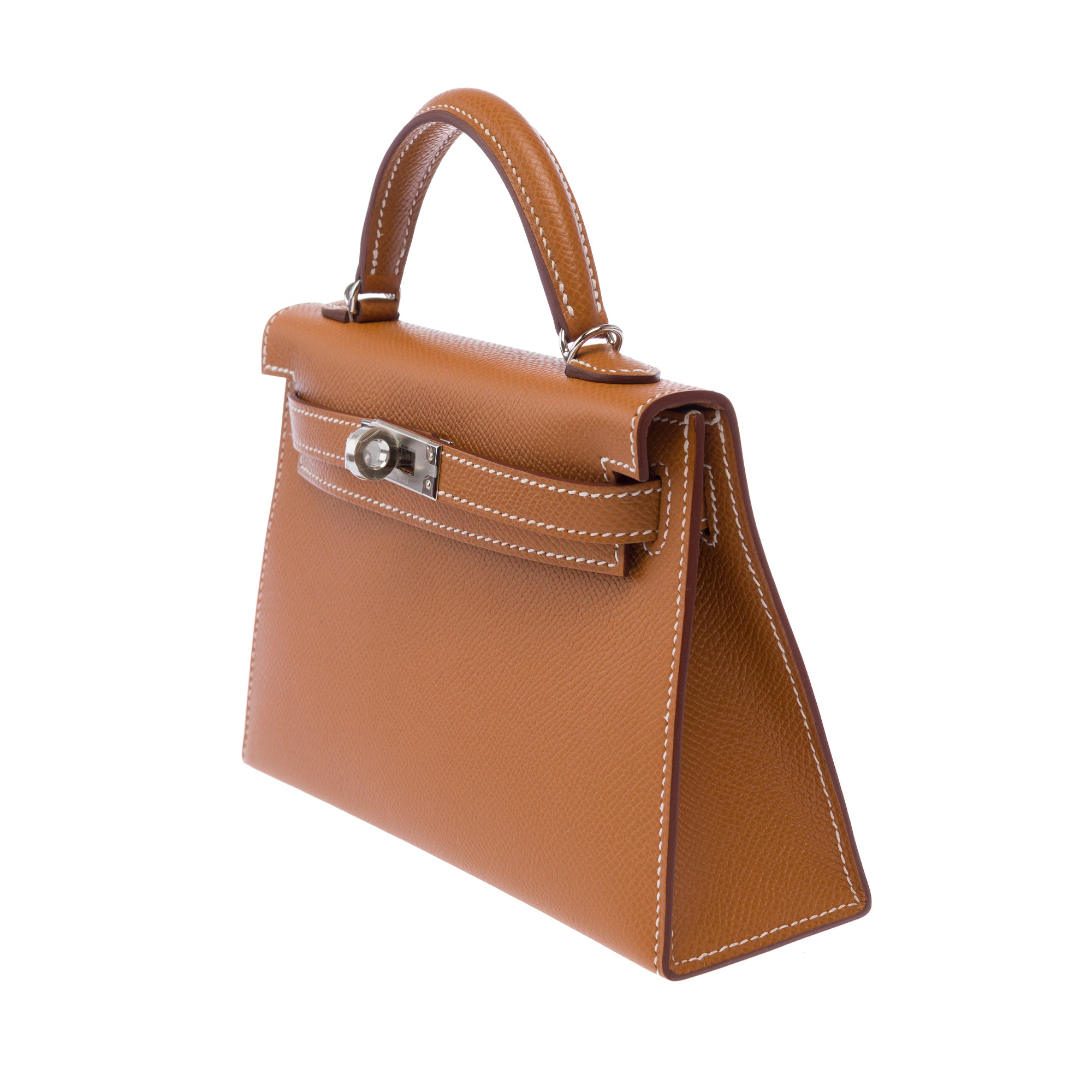 Sac HERMES Kelly Mini en Cuir Doré - 103393